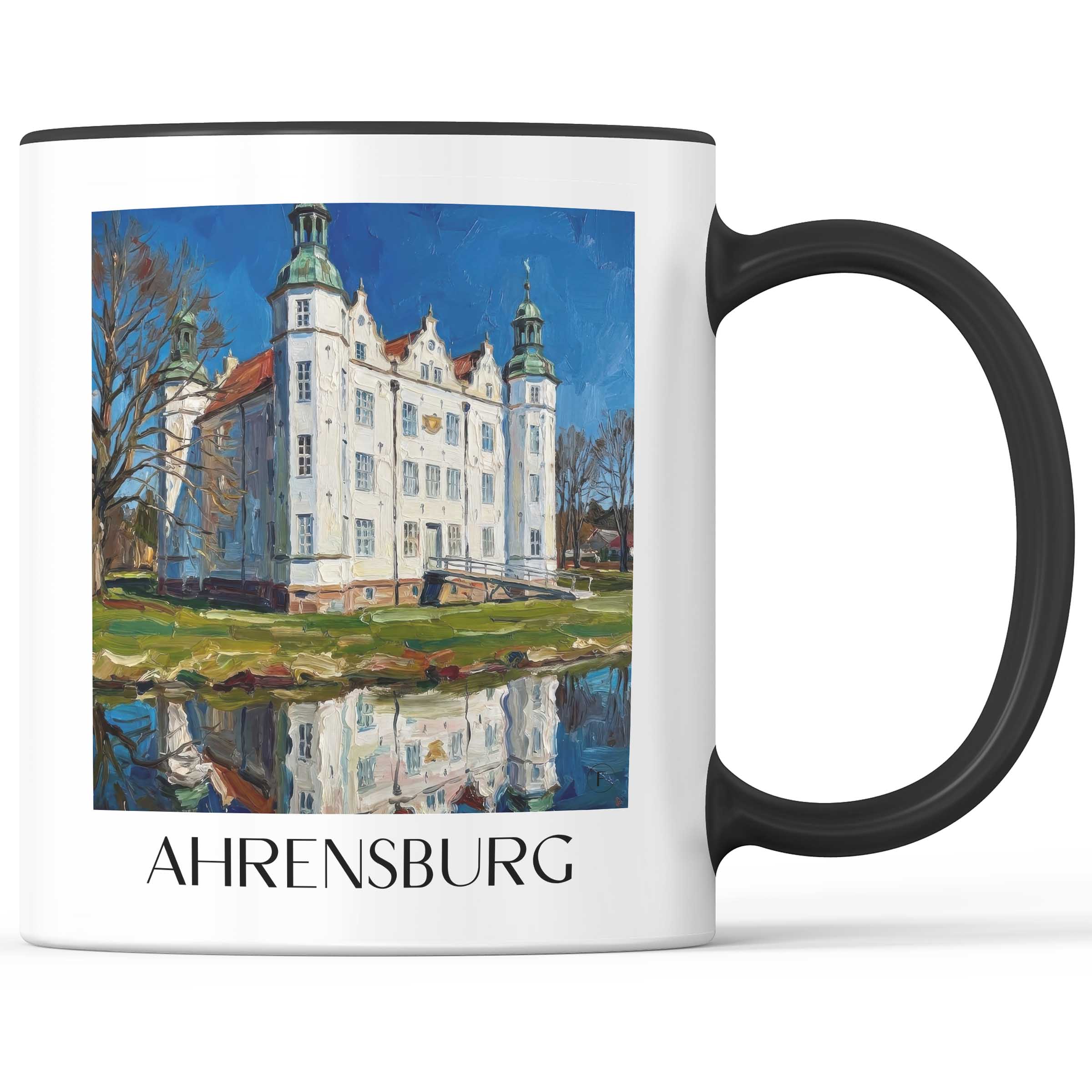 Ahrensburg Kaffeebecher - Schleswig-Holstein - Deutschland Becher - Kaffeetasse im Ölgemälde Stil