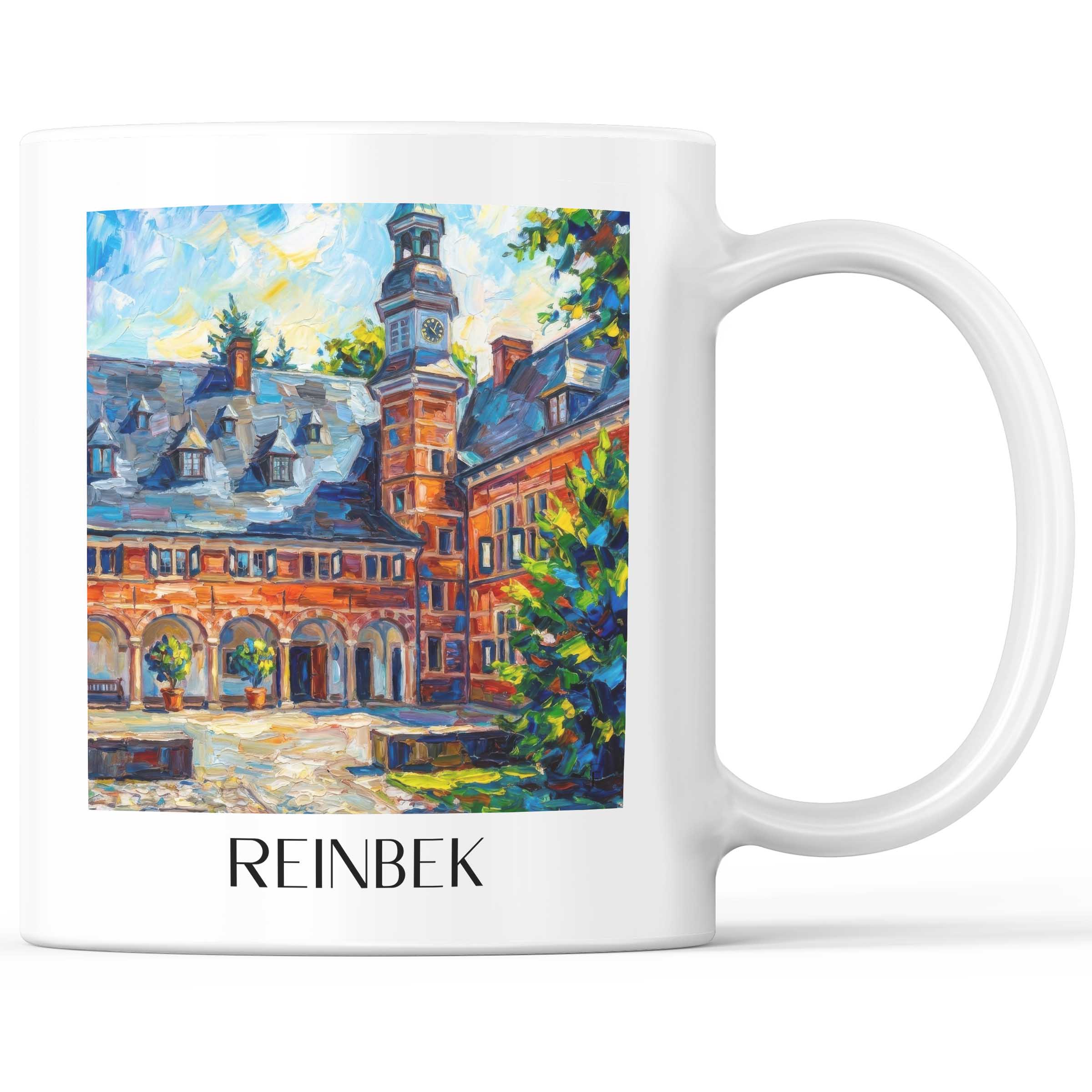 Reinbek Kaffeebecher - Schleswig-Holstein - Deutschland Becher - Kaffeetasse im Ölgemälde Stil