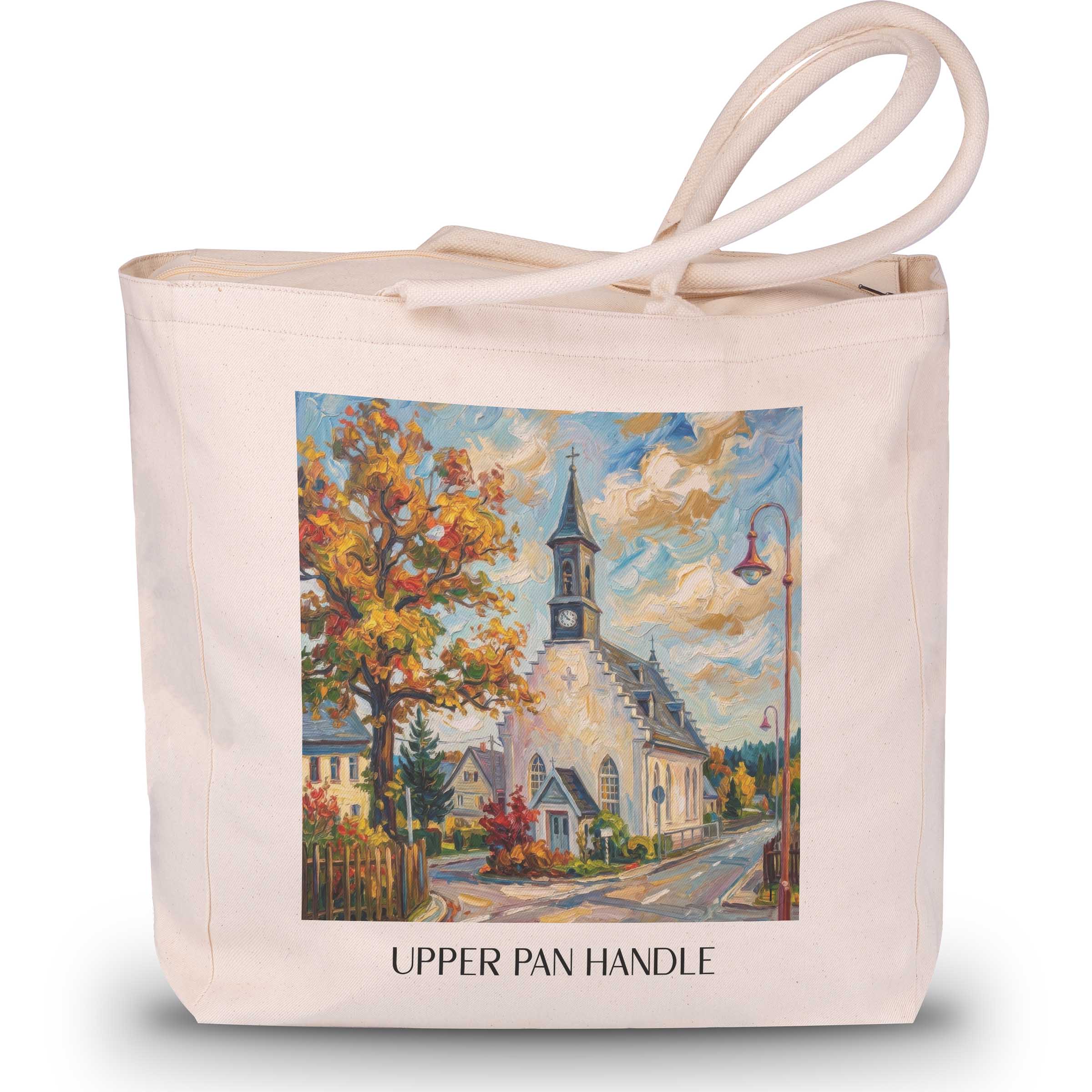 Oberpfannenstiel Shopping Tasche - Erzgebirge - Deutschland Tote Bag - Einkaufstasche im Ölgemälde Stil