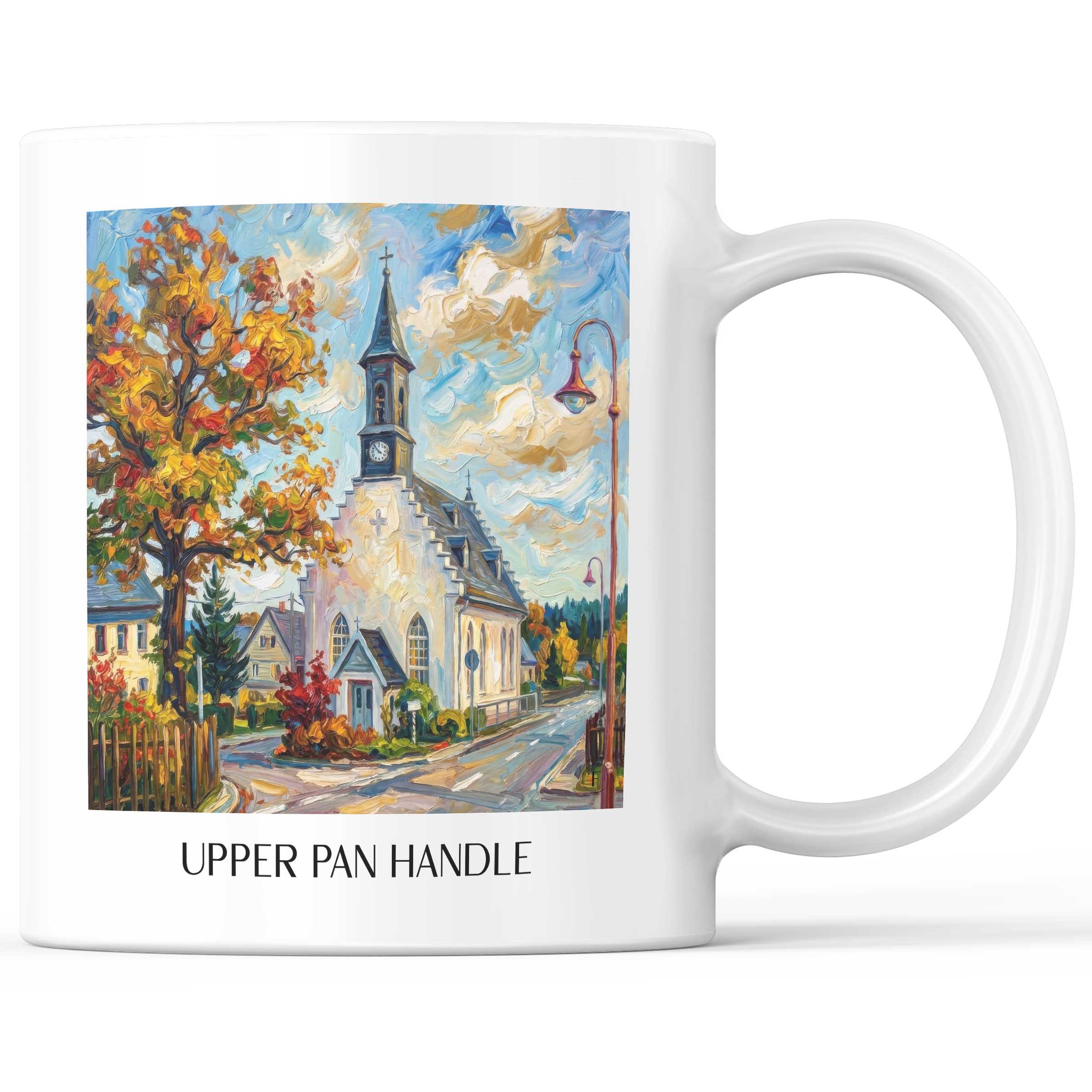 Oberpfannenstiel Kaffeebecher - Erzgebirge - Deutschland Becher - Kaffeetasse im Ölgemälde Stil
