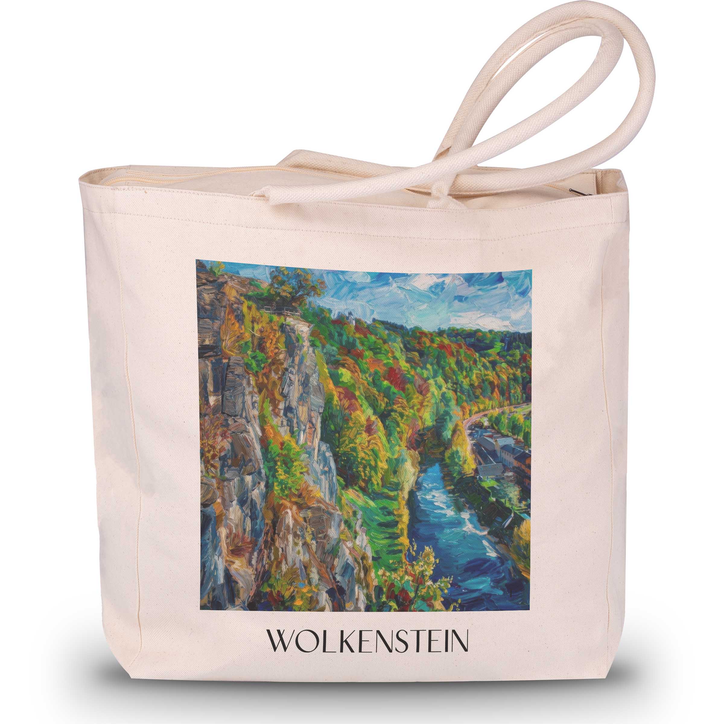Wolkenstein Shopping Tasche - Erzgebirge - Deutschland Tote Bag - Einkaufstasche im Ölgemälde Stil