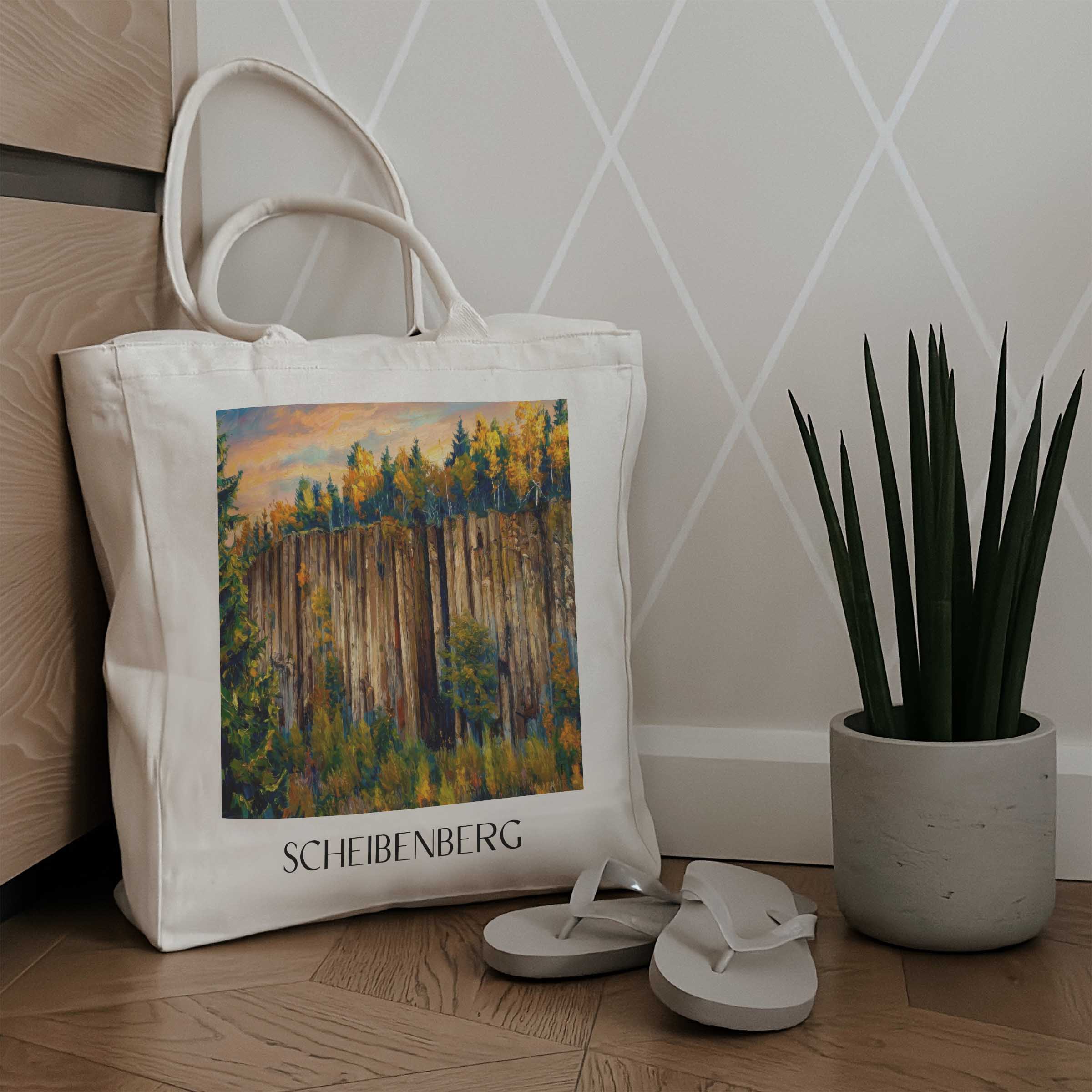 scheibenberg-erzgebirge-deutschland-einkaufstasche-oil-painting-oelgemaelde