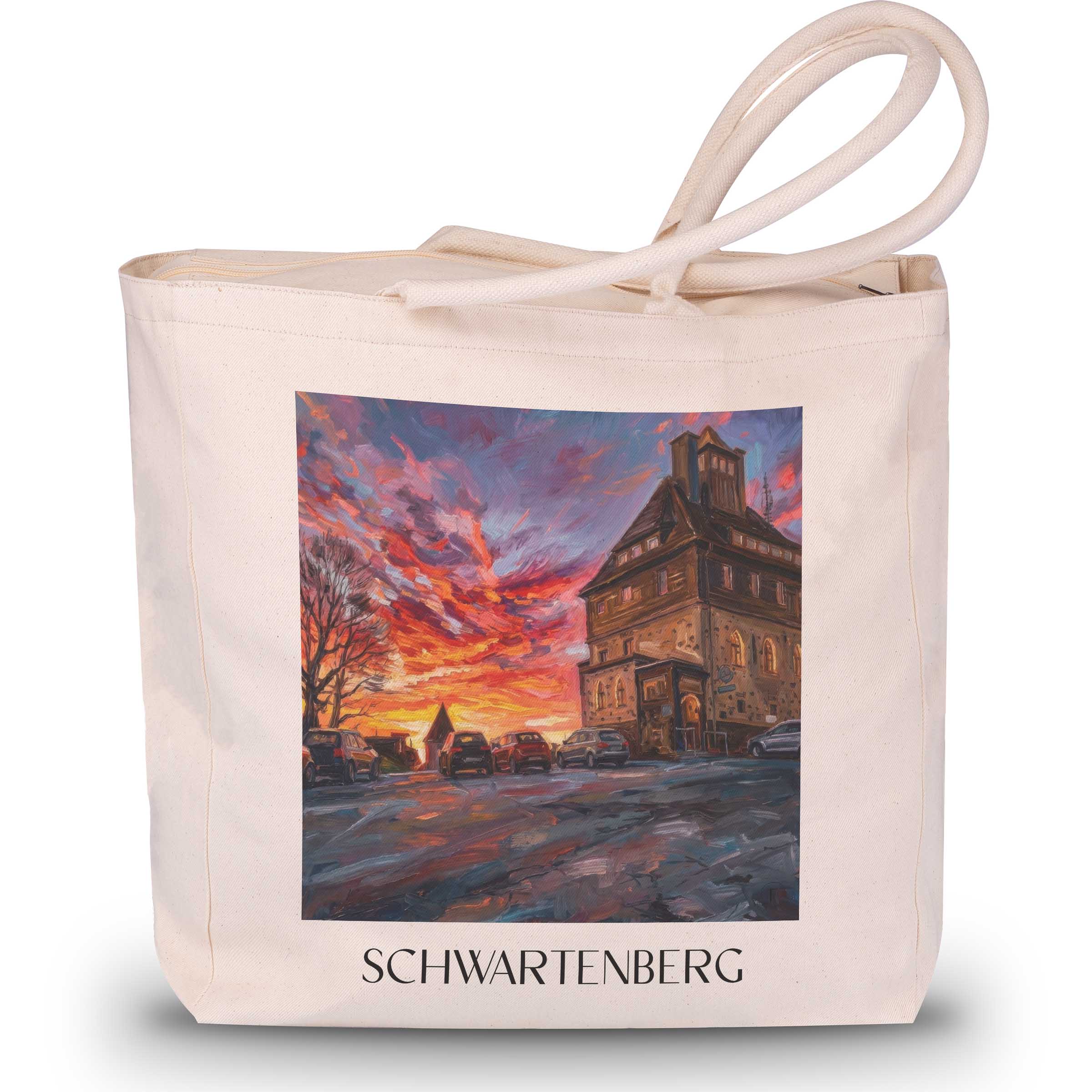 schwartenberg-erzgebirge-deutschland-einkaufstasche-oil-painting-oelgemaelde