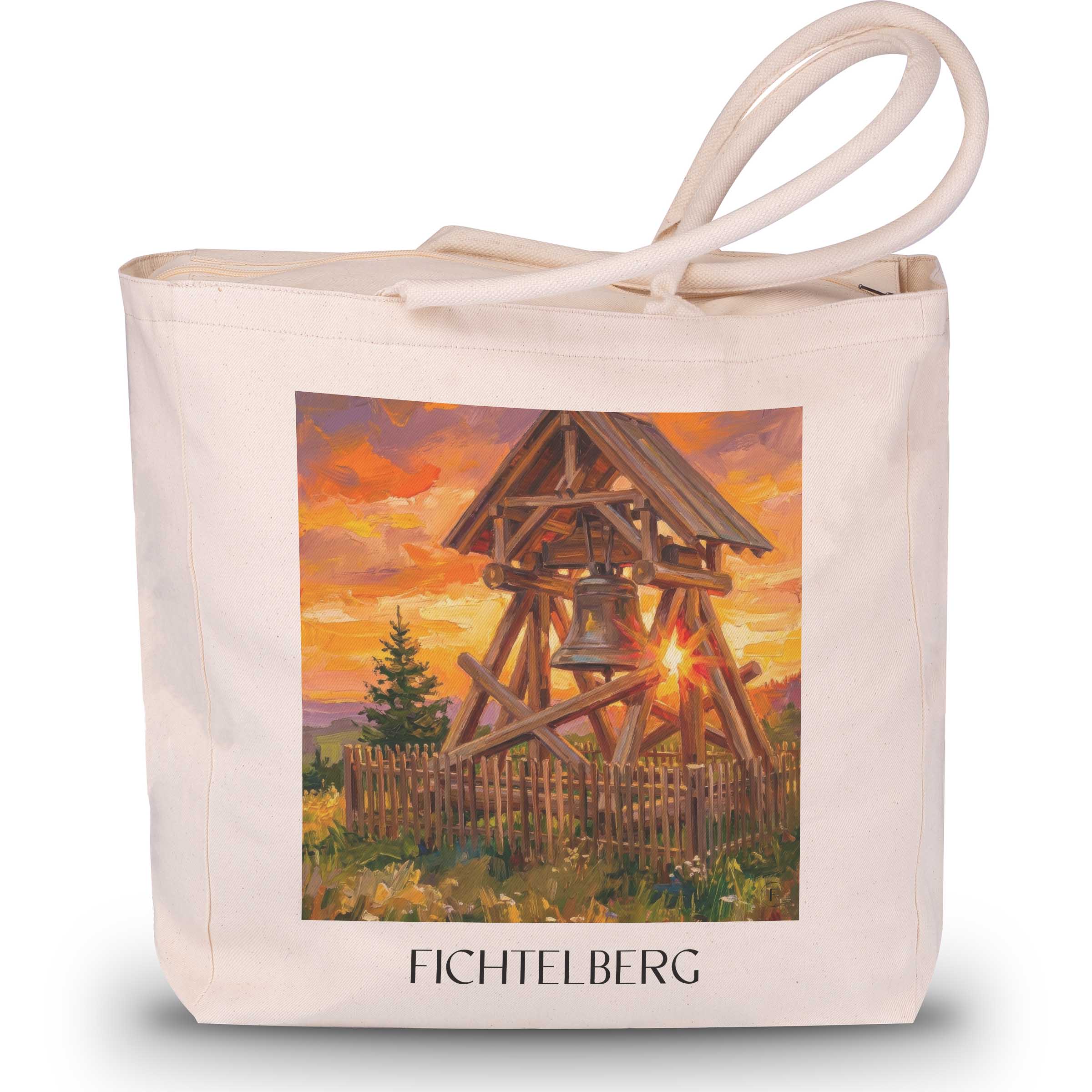 Fichtelberg Shopping Tasche - Erzgebirge - Deutschland Tote Bag - Einkaufstasche im ĂlgemĂ€lde Stil