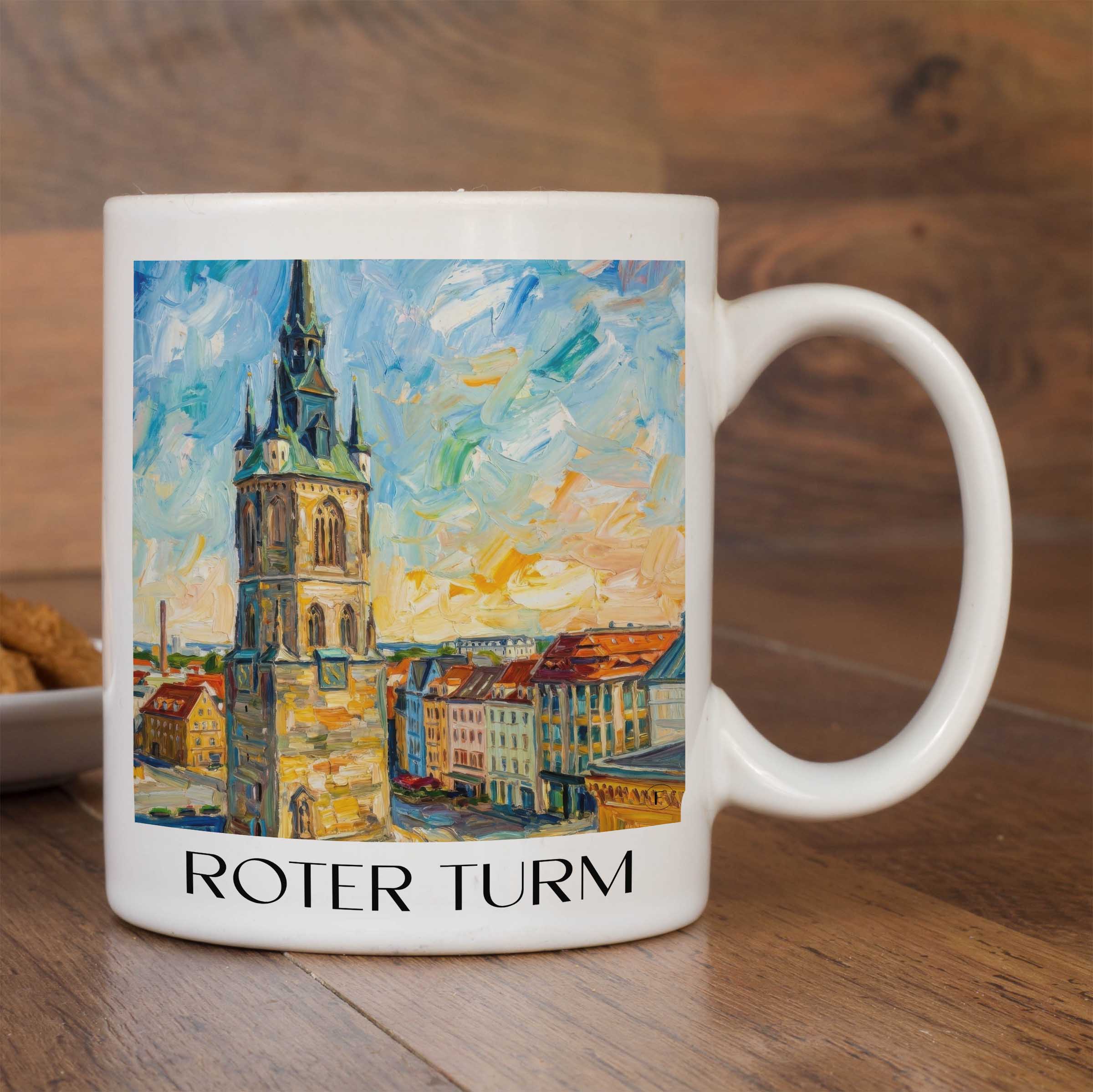 roter-turm-halle-deutschland-kaffeebecher-oil-painting-oelgemaelde