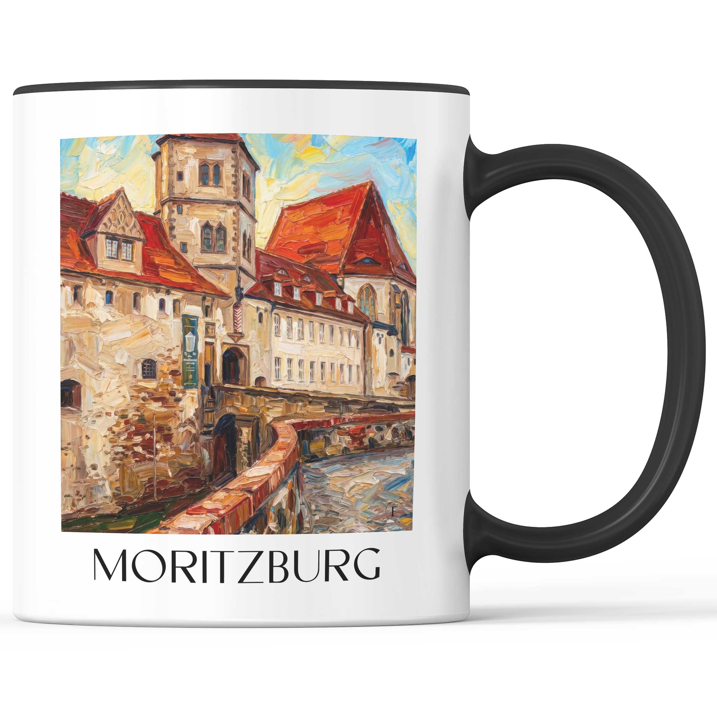 Moritzburg Kaffeebecher - Halle - Deutschland Becher - Kaffeetasse im Ölgemälde Stil