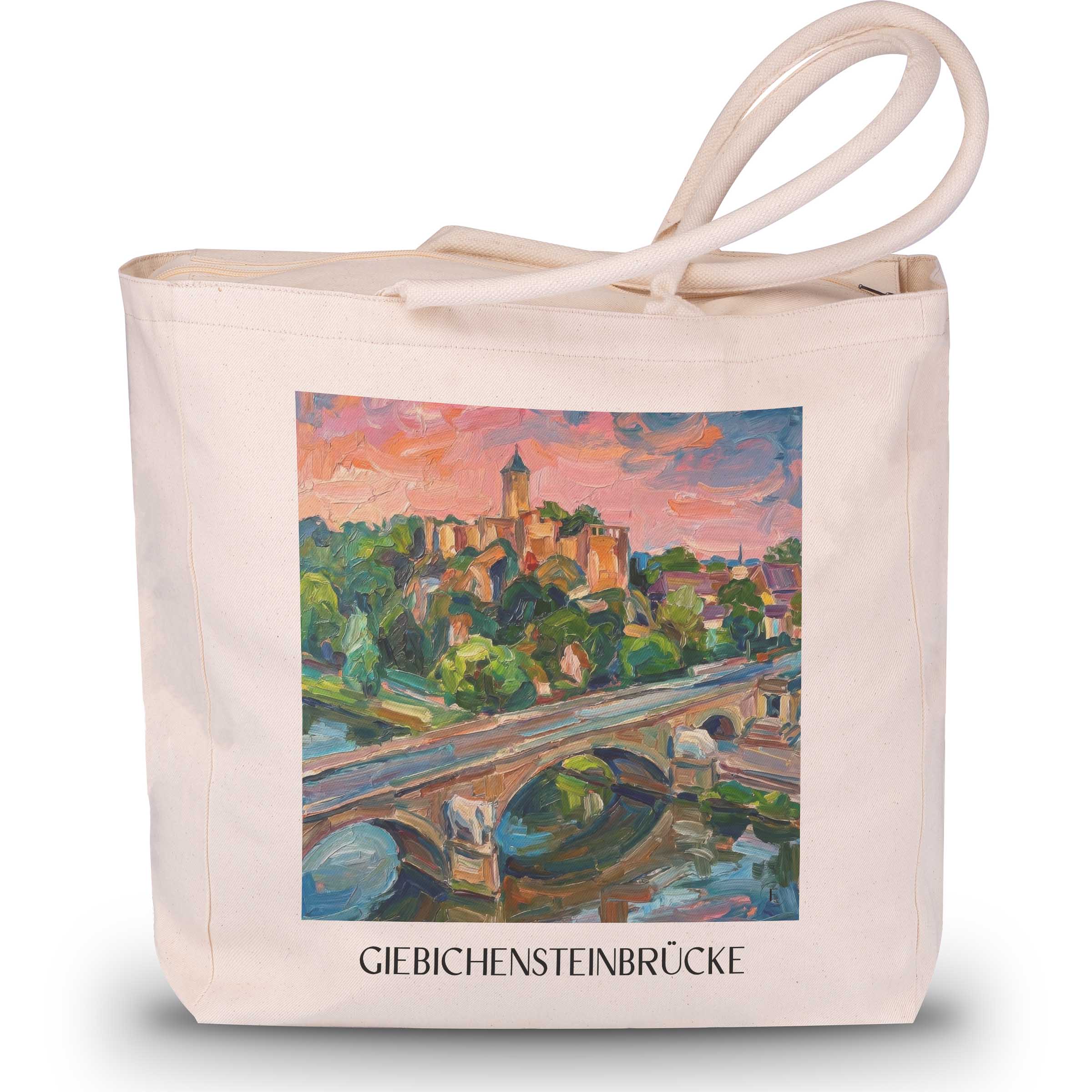 giebichensteinbrücke-halle-deutschland-einkaufstasche-oil-painting-oelgemaelde