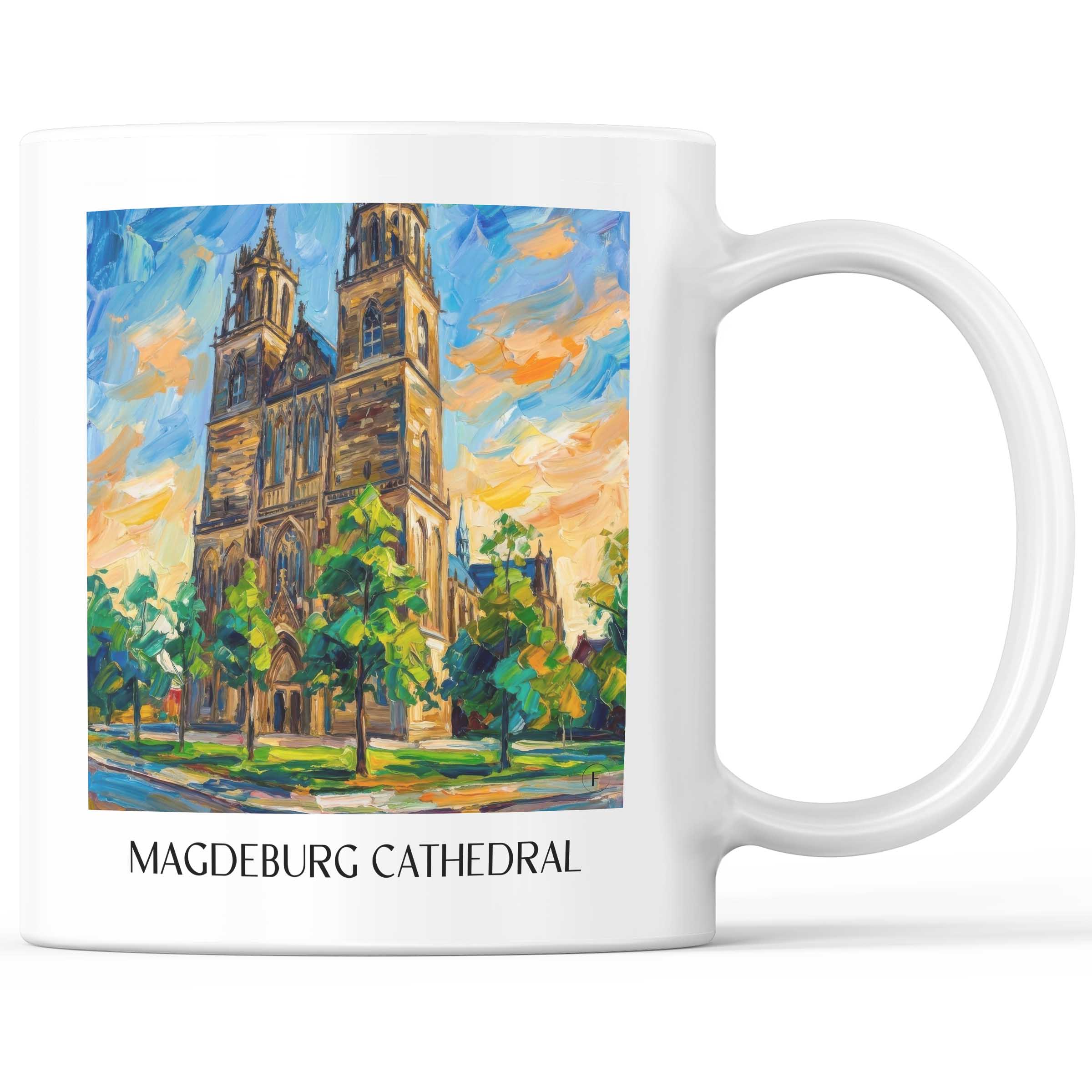 Dom zu Magdeburg Kaffeebecher - Sachsen-Anhalt - Deutschland Becher - Kaffeetasse im Ölgemälde Stil