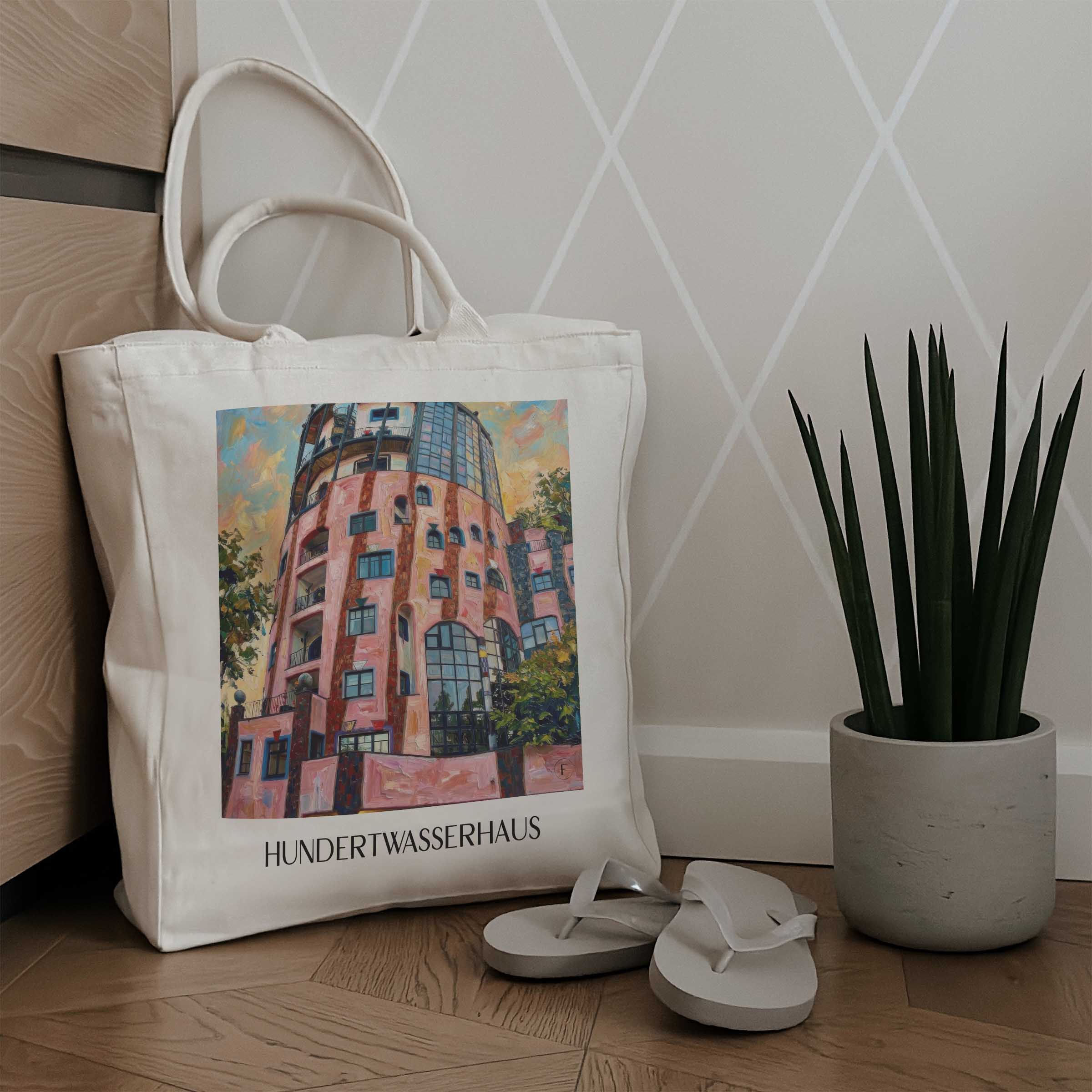 hundertwasserhaus-magdeburg-deutschland-einkaufstasche-oil-painting-oelgemaelde