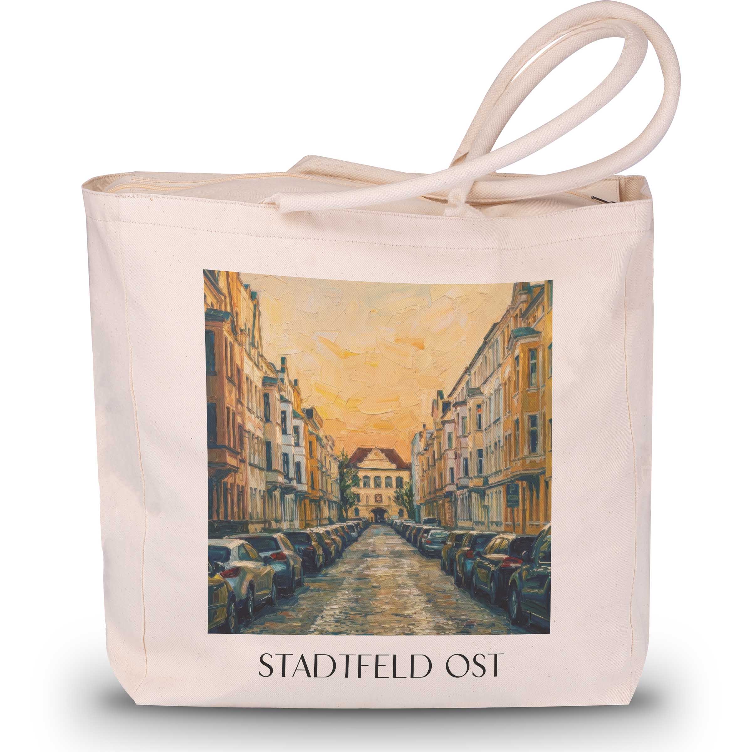 stadtfeld-ost-magdeburg-deutschland-einkaufstasche-oil-painting-oelgemaelde