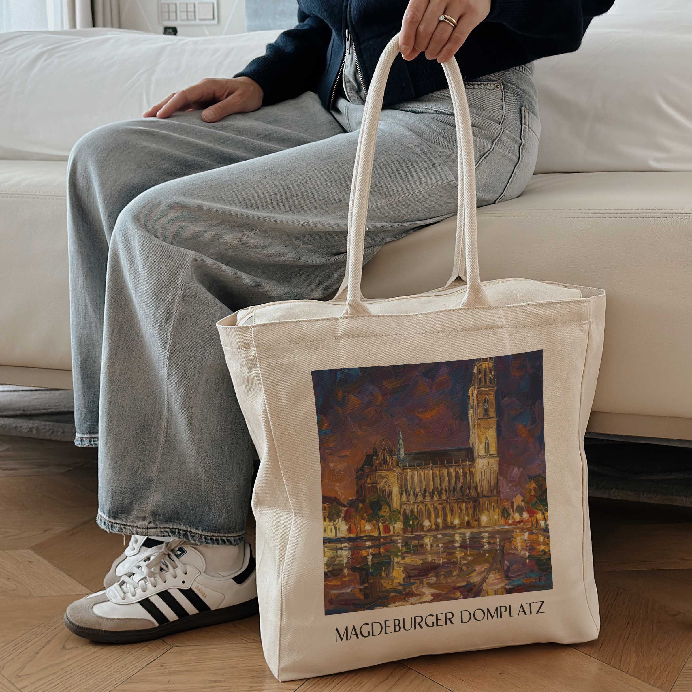 domplatz-magdeburg-deutschland-einkaufstasche-oil-painting-oelgemaelde