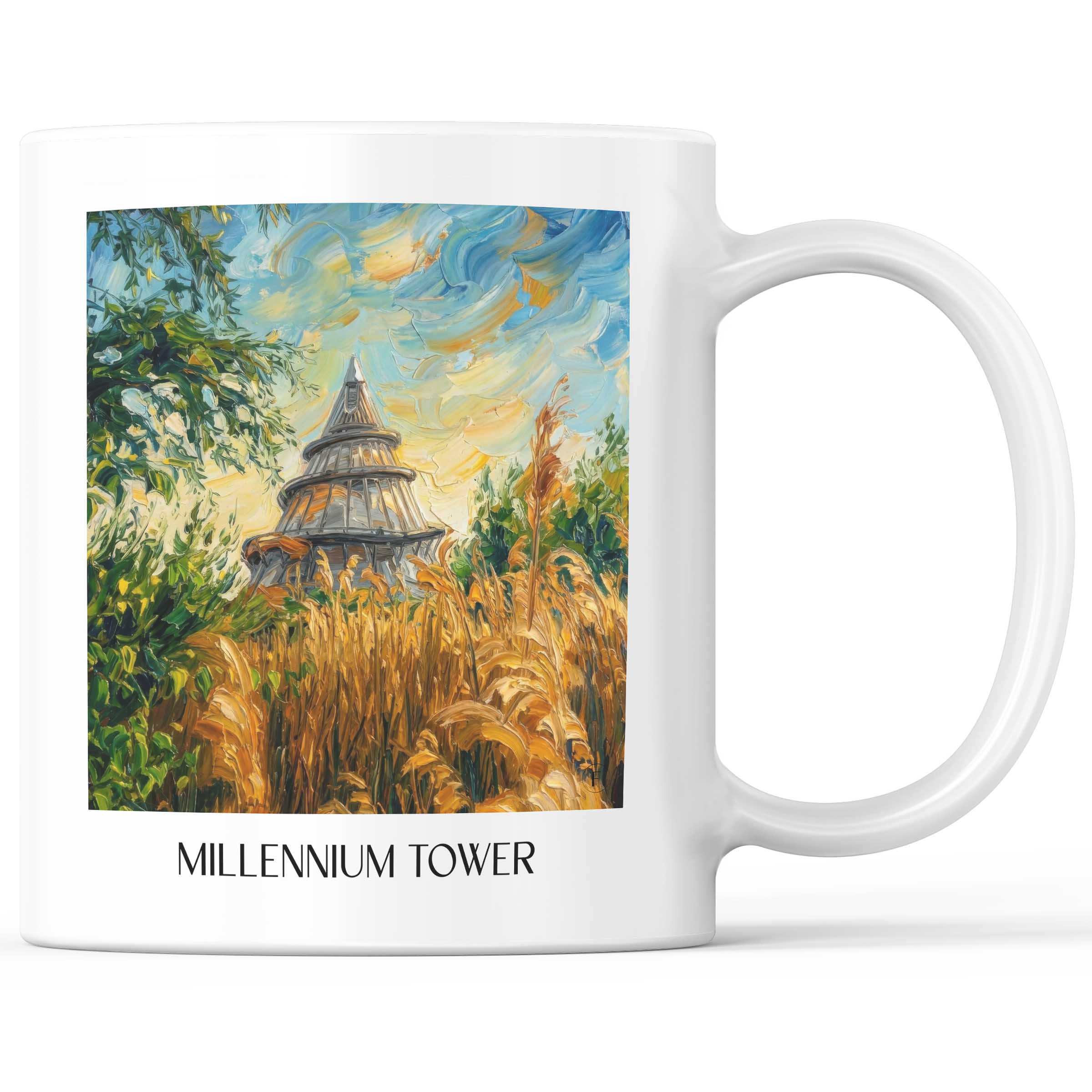 Jahrtausendturm Kaffeebecher - Magdeburg - Deutschland Becher - Kaffeetasse im Ölgemälde Stil