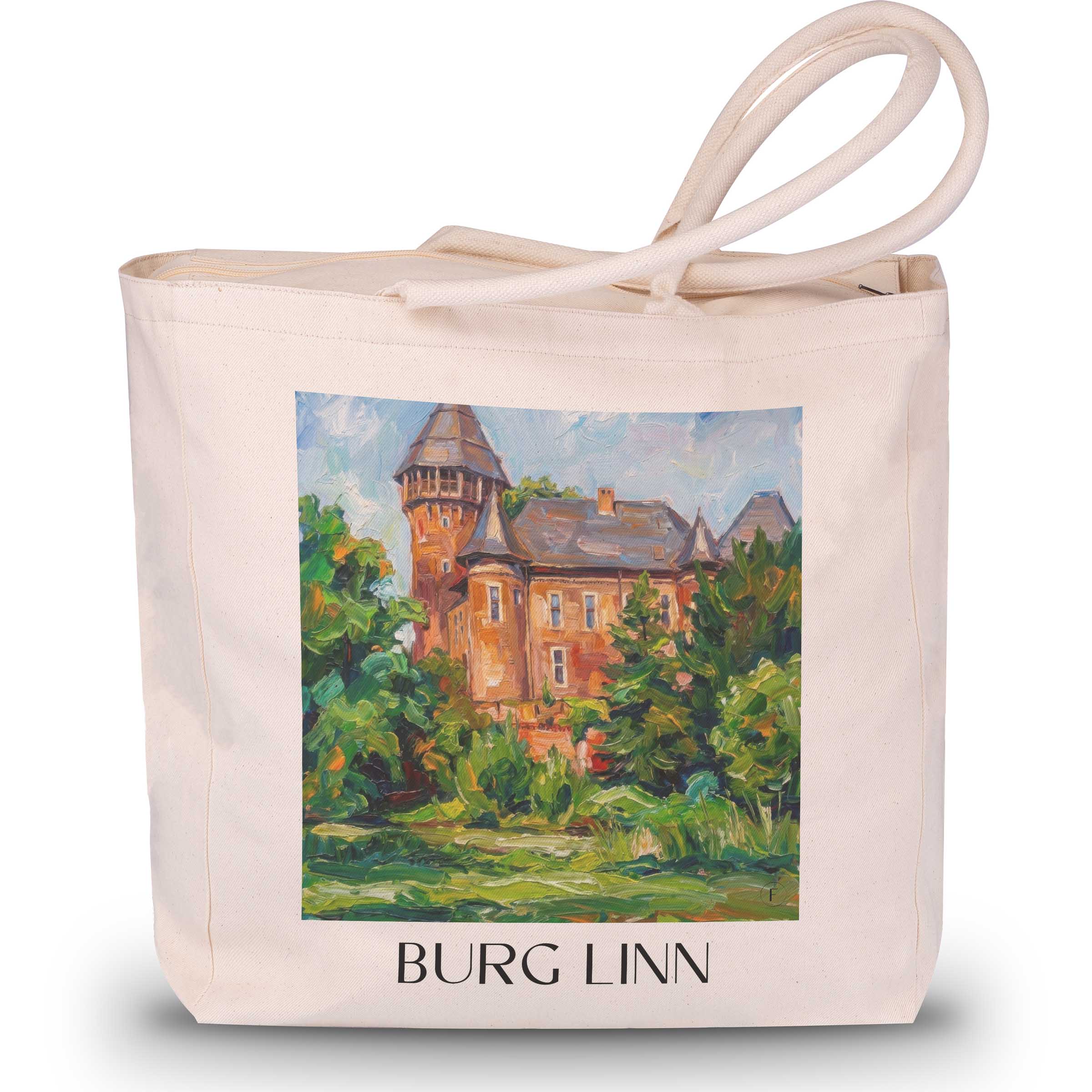 burg-linn-krefeld-deutschland-einkaufstasche-oil-painting-oelgemaelde