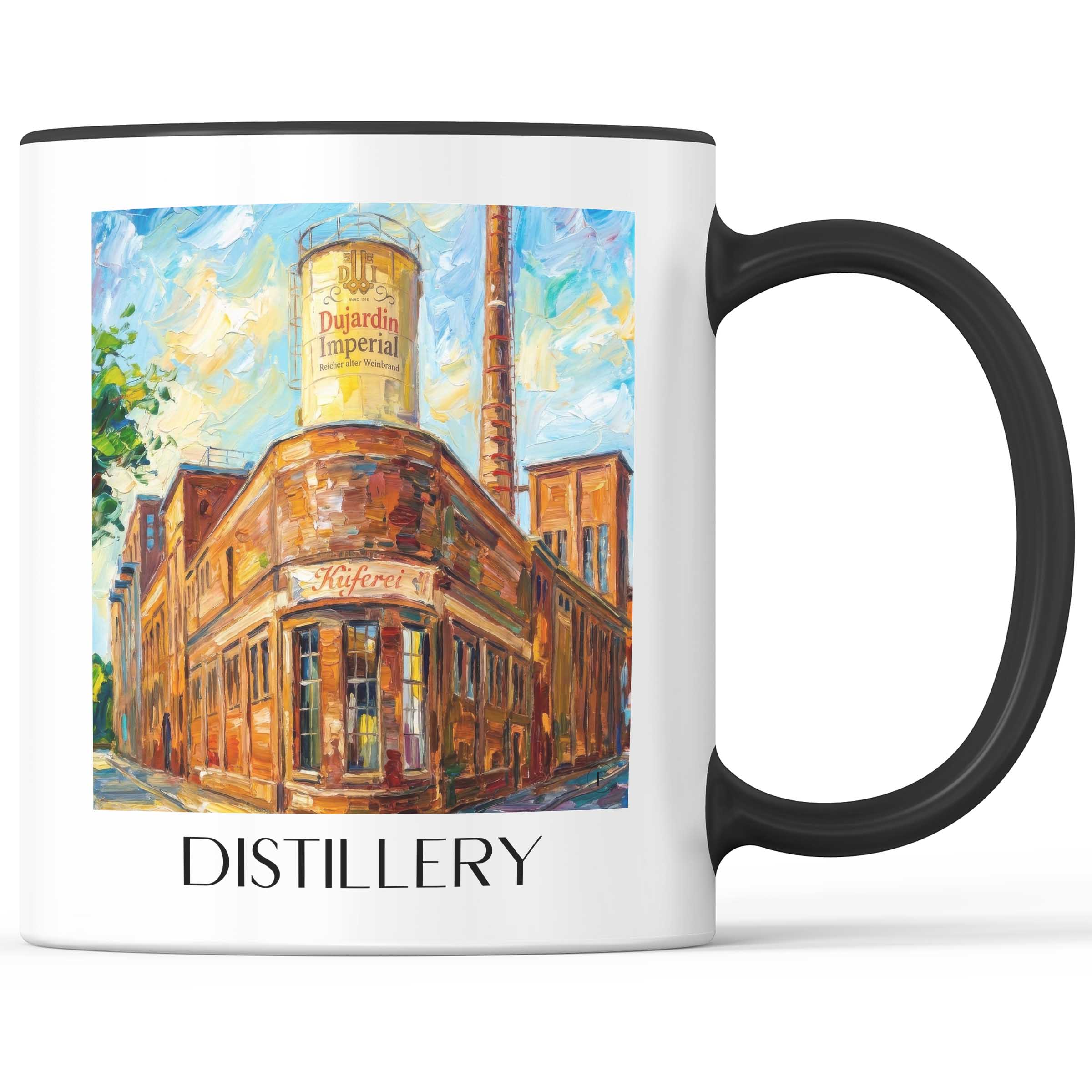 Weinbrennerei Kaffeebecher - Krefeld - Deutschland Becher - Kaffeetasse im Ölgemälde Stil