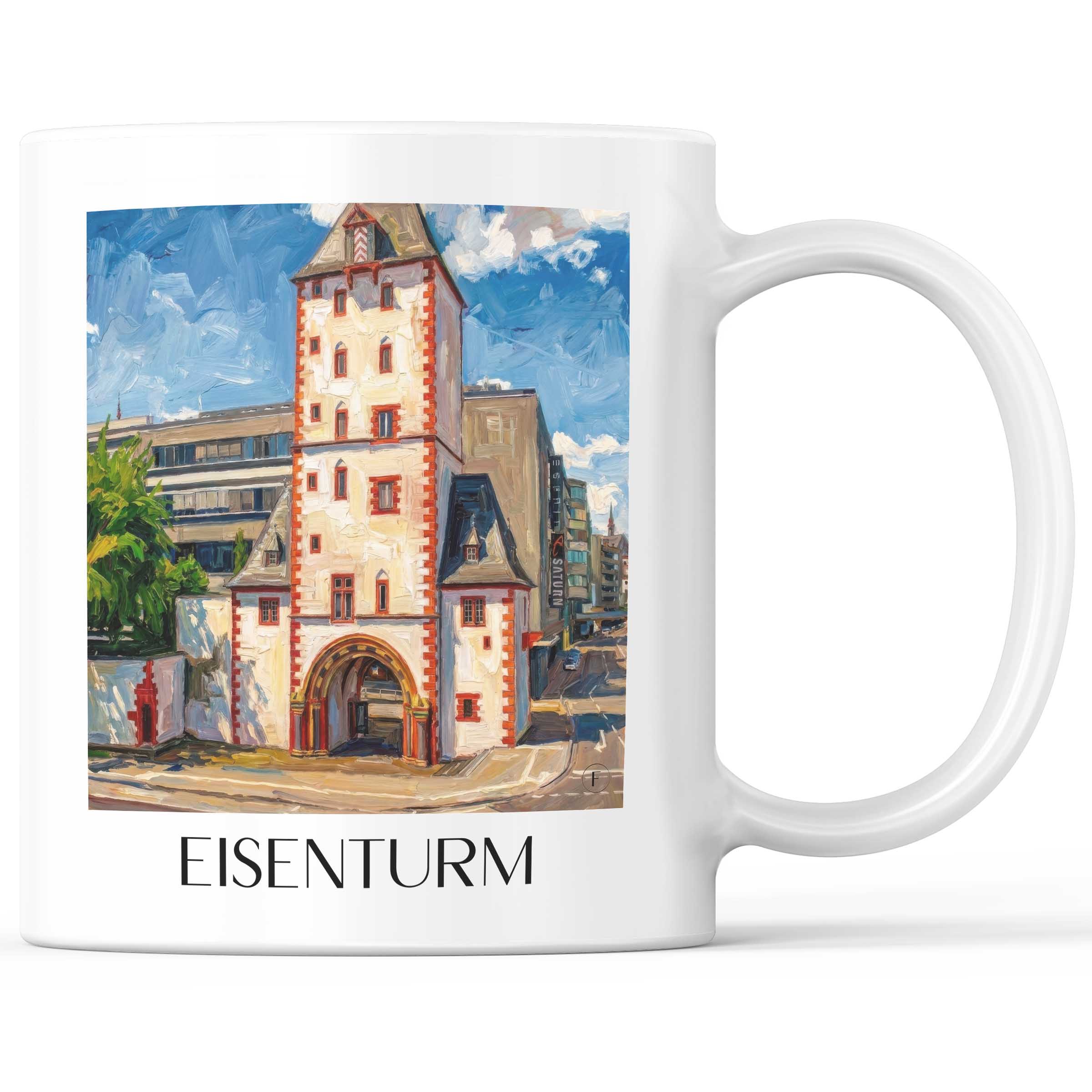 eisenturm-mainz-deutschland-kaffeebecher-oil-painting-oelgemaelde