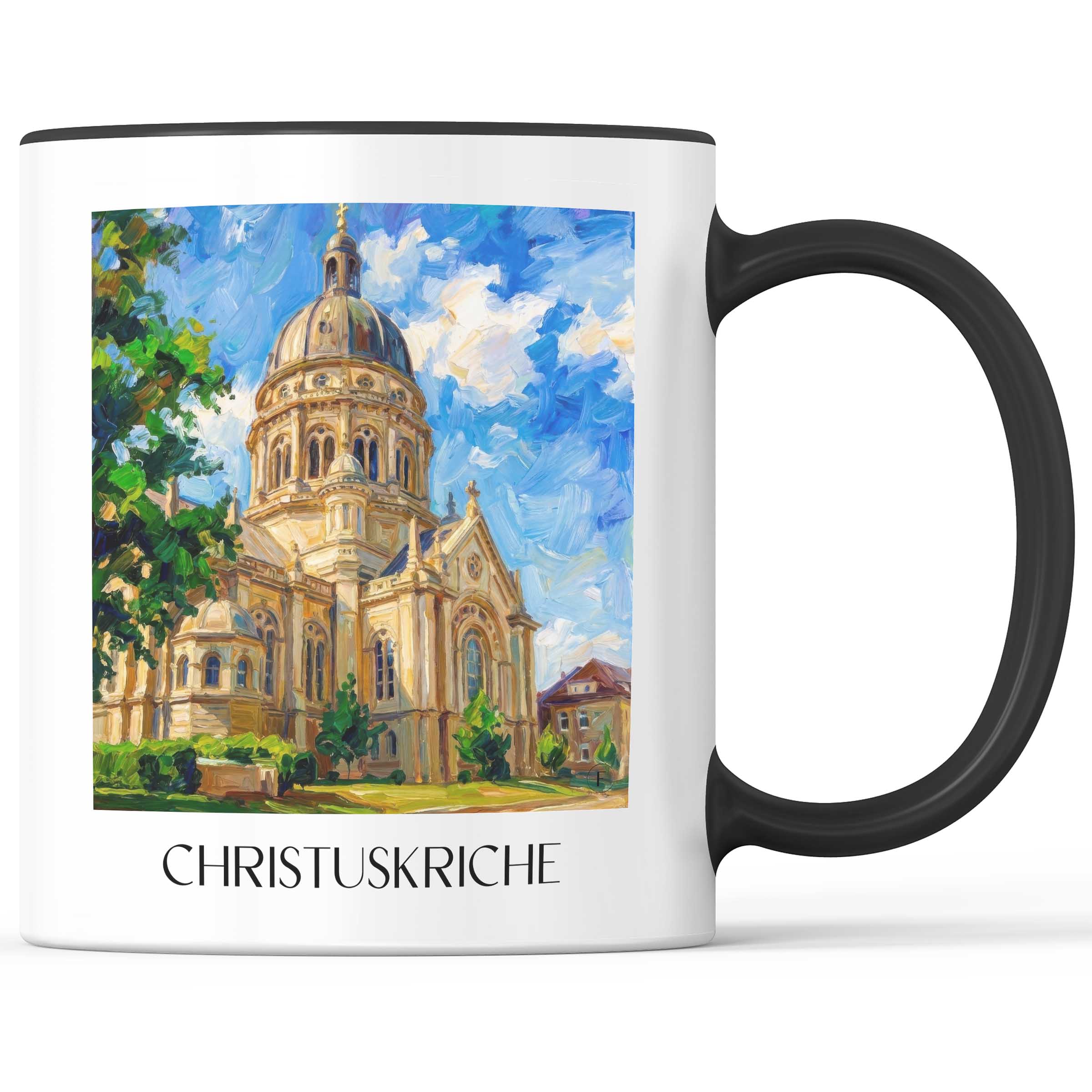 christuskriche-mainz-deutschland-kaffeebecher-oil-painting-oelgemaelde