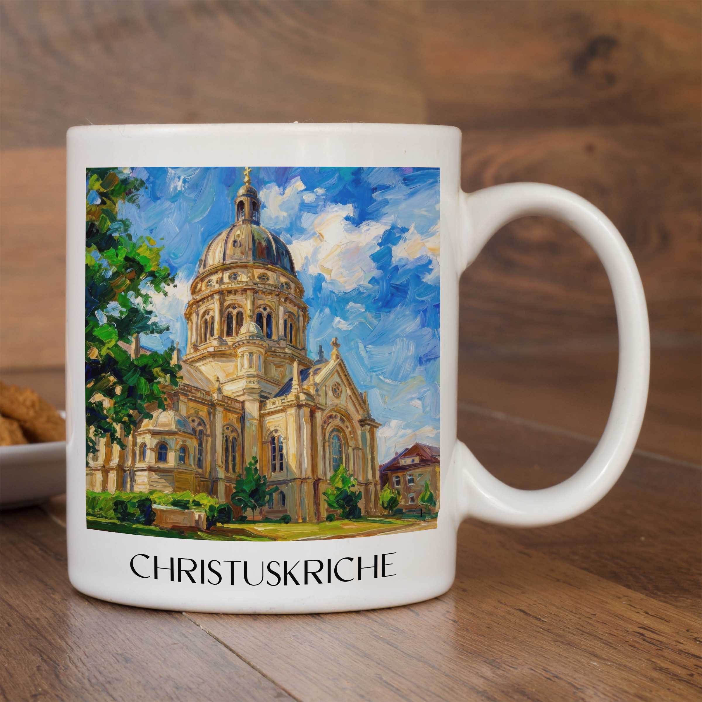 christuskriche-mainz-deutschland-kaffeebecher-oil-painting-oelgemaelde