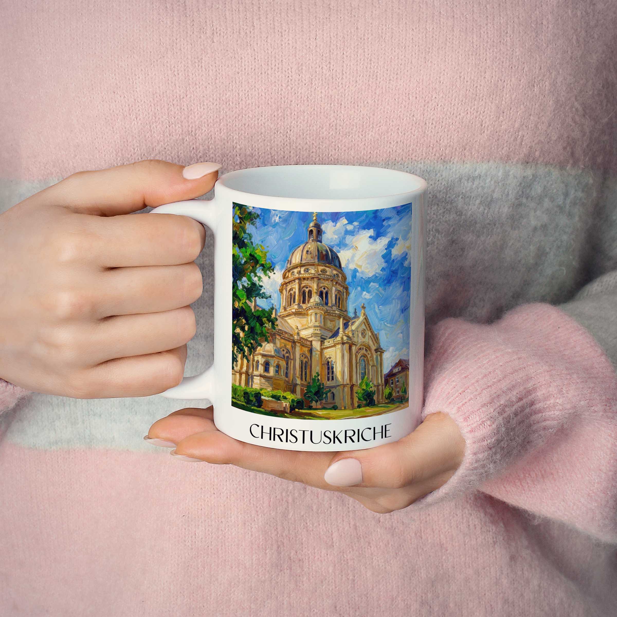 christuskriche-mainz-deutschland-kaffeebecher-oil-painting-oelgemaelde