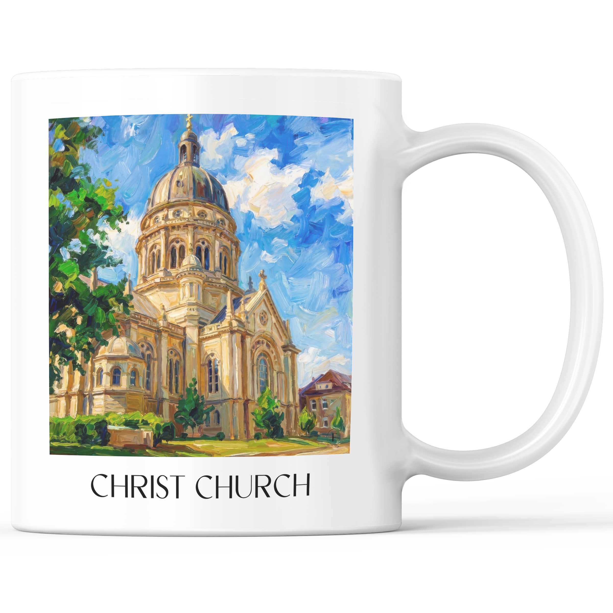 Christuskriche Kaffeebecher - Mainz - Deutschland Becher - Kaffeetasse im Ölgemälde Stil