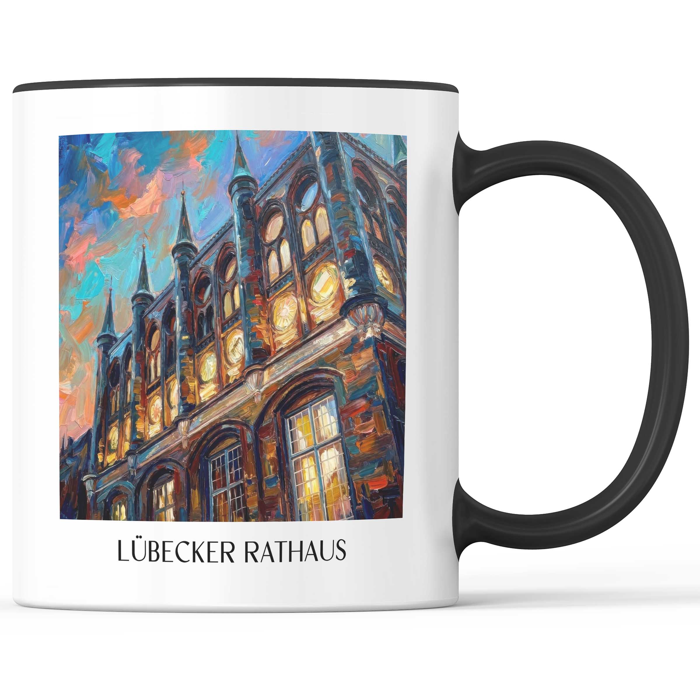 rathaus-lübeck-deutschland-kaffeebecher-oil-painting-oelgemaelde
