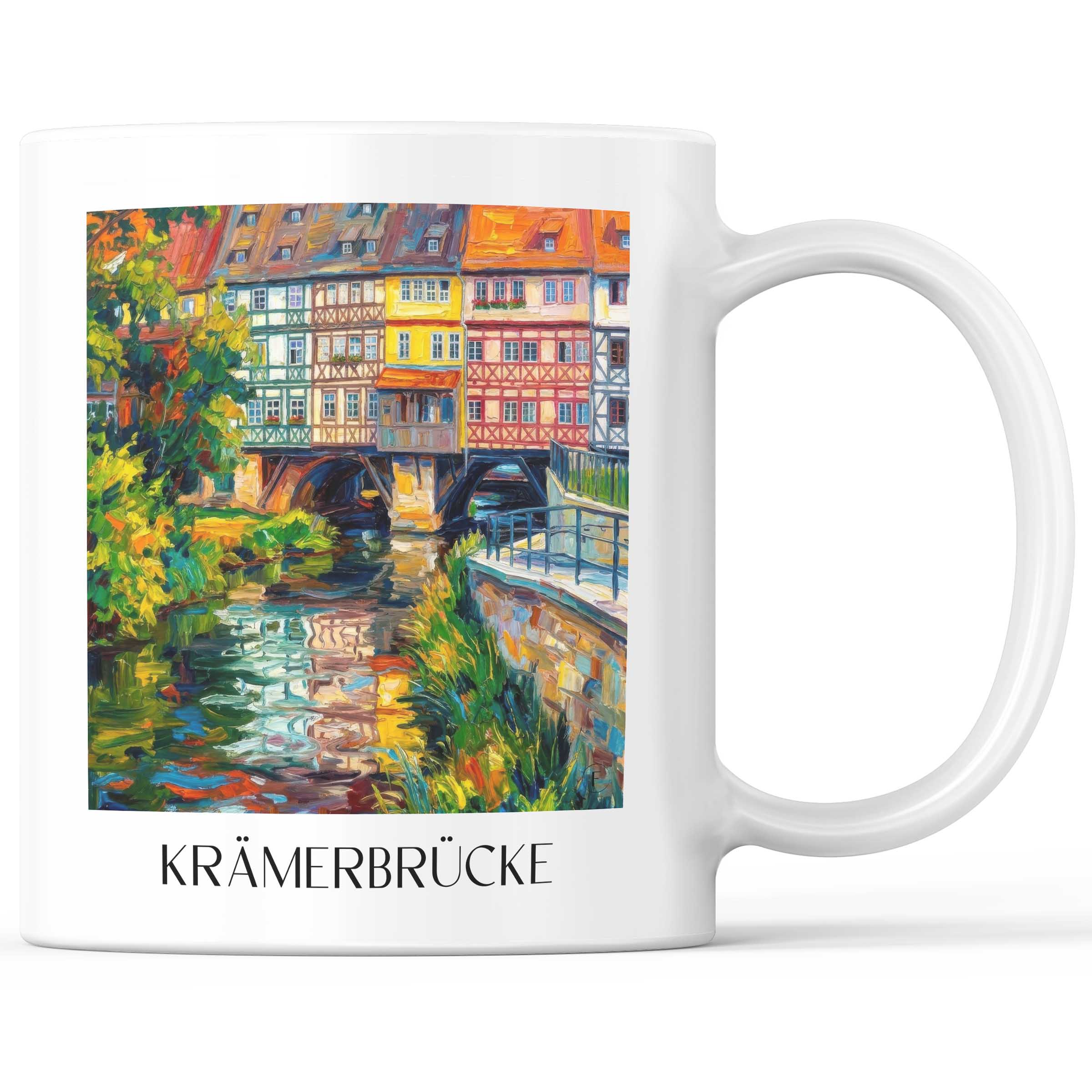krämerbrücke-erfurt-deutschland-kaffeebecher-oil-painting-oelgemaelde