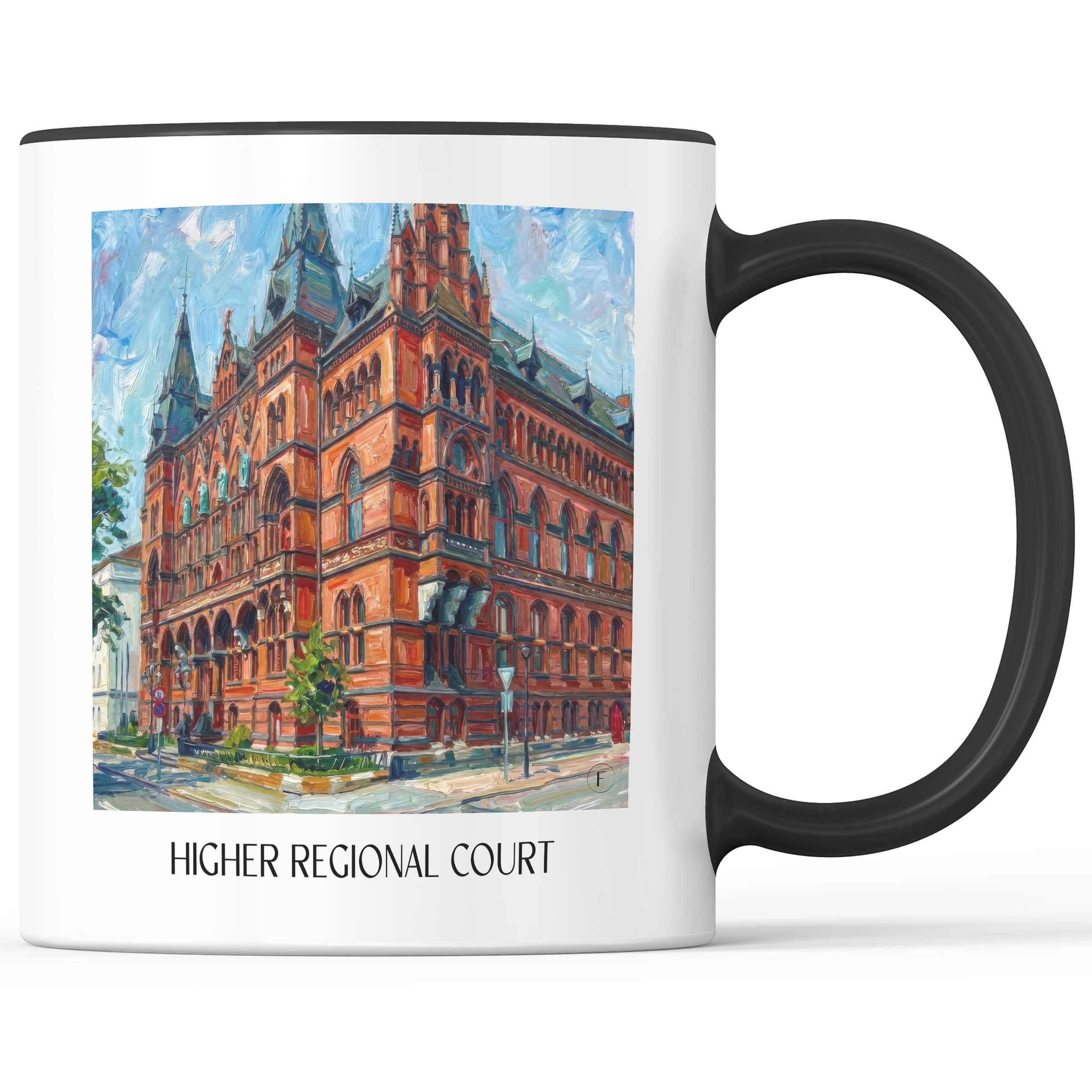 Oberlandesgericht Kaffeebecher - Rostock - Deutschland Becher - Kaffeetasse im Ölgemälde Stil