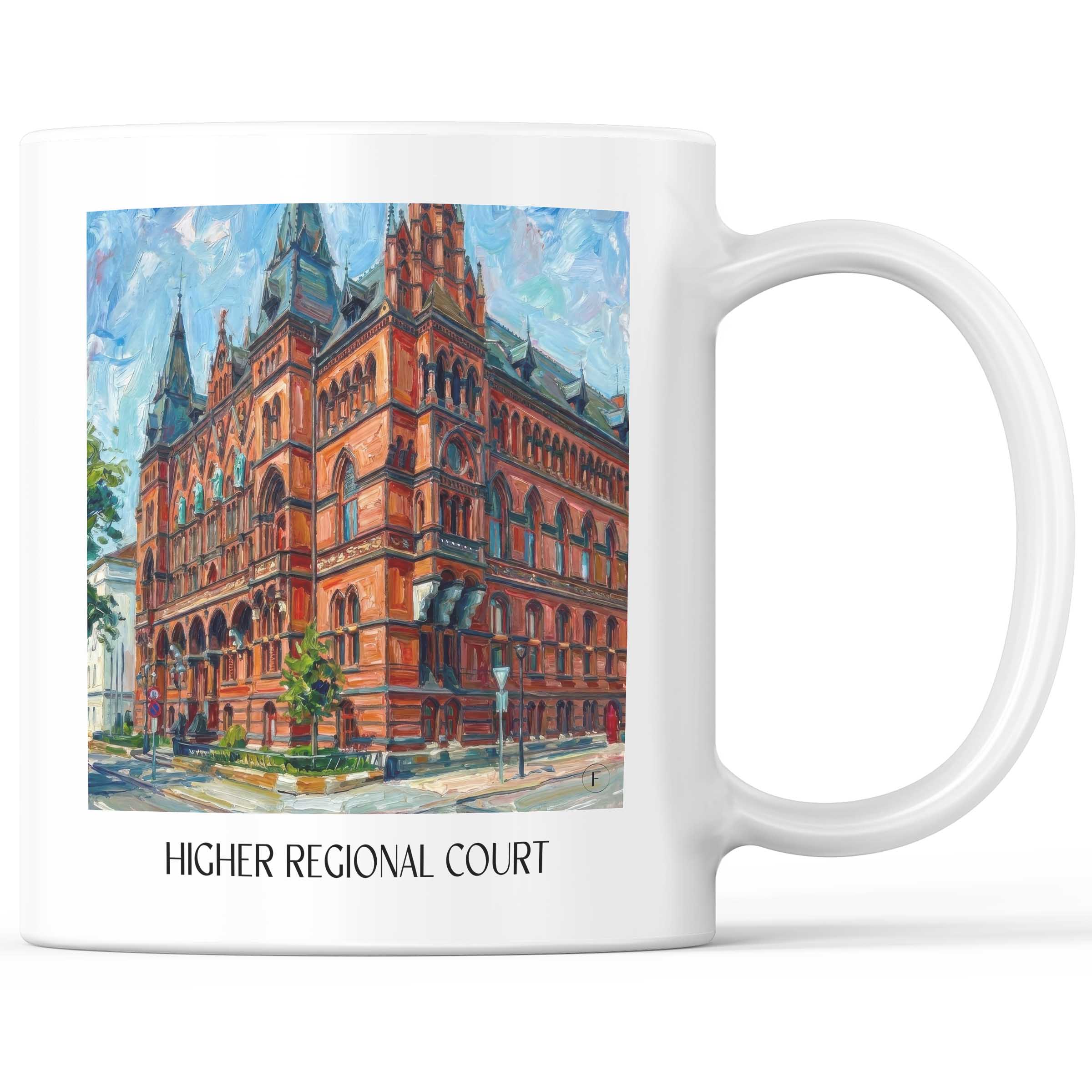 Oberlandesgericht Kaffeebecher - Rostock - Deutschland Becher - Kaffeetasse im Ölgemälde Stil