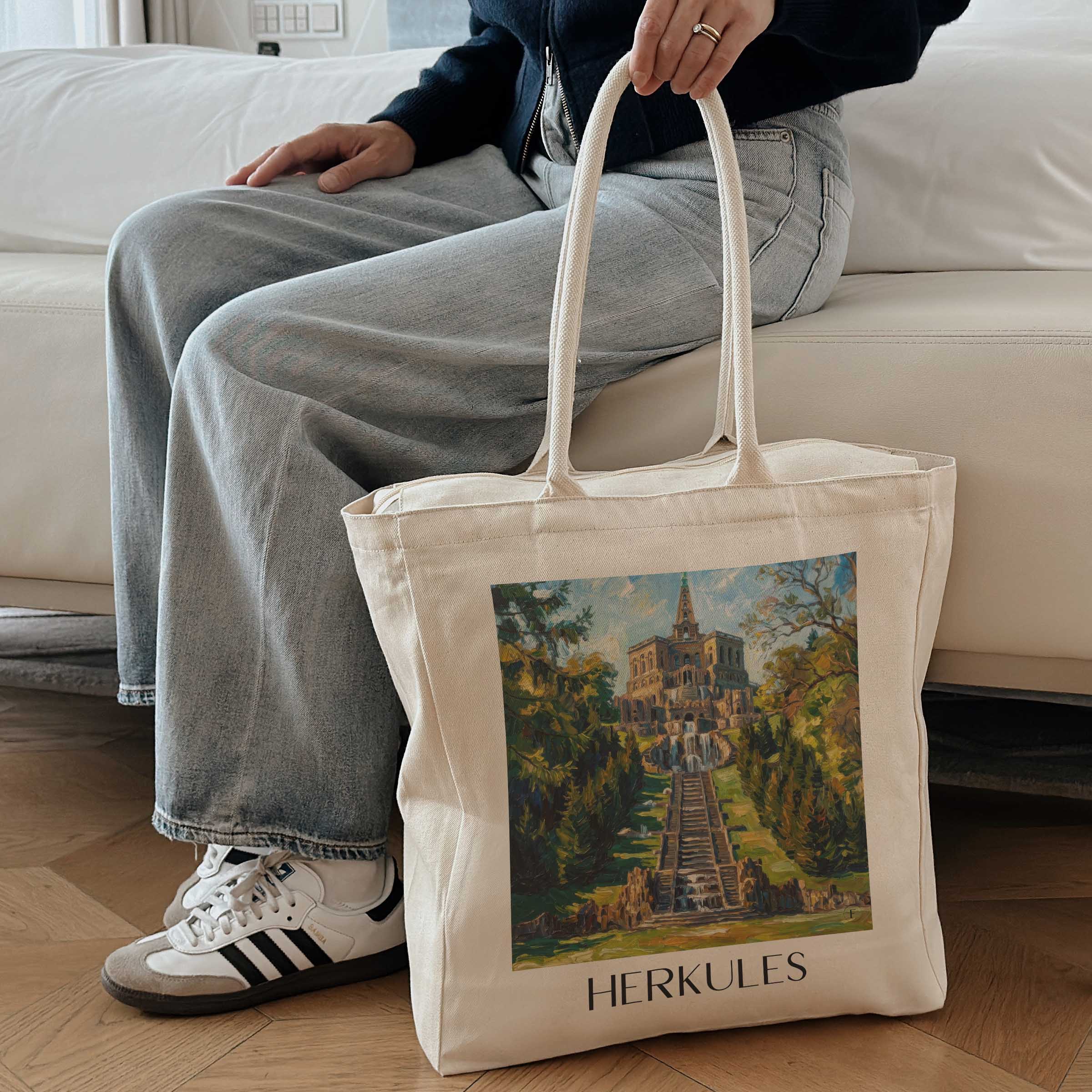 herkules-kassel-deutschland-einkaufstasche-oil-painting-oelgemaelde