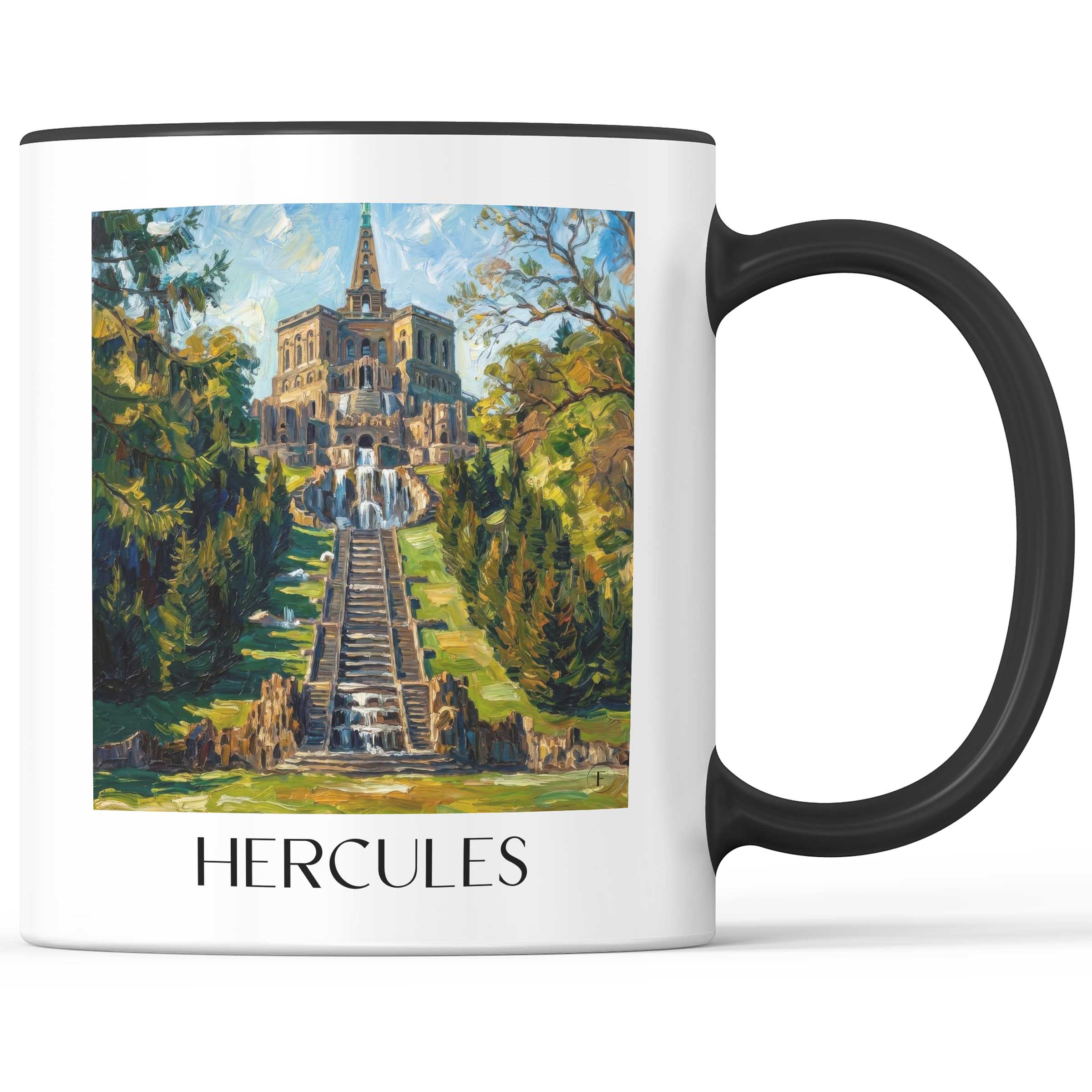 Herkules Kaffeebecher - Kassel - Deutschland Becher - Kaffeetasse im Ölgemälde Stil