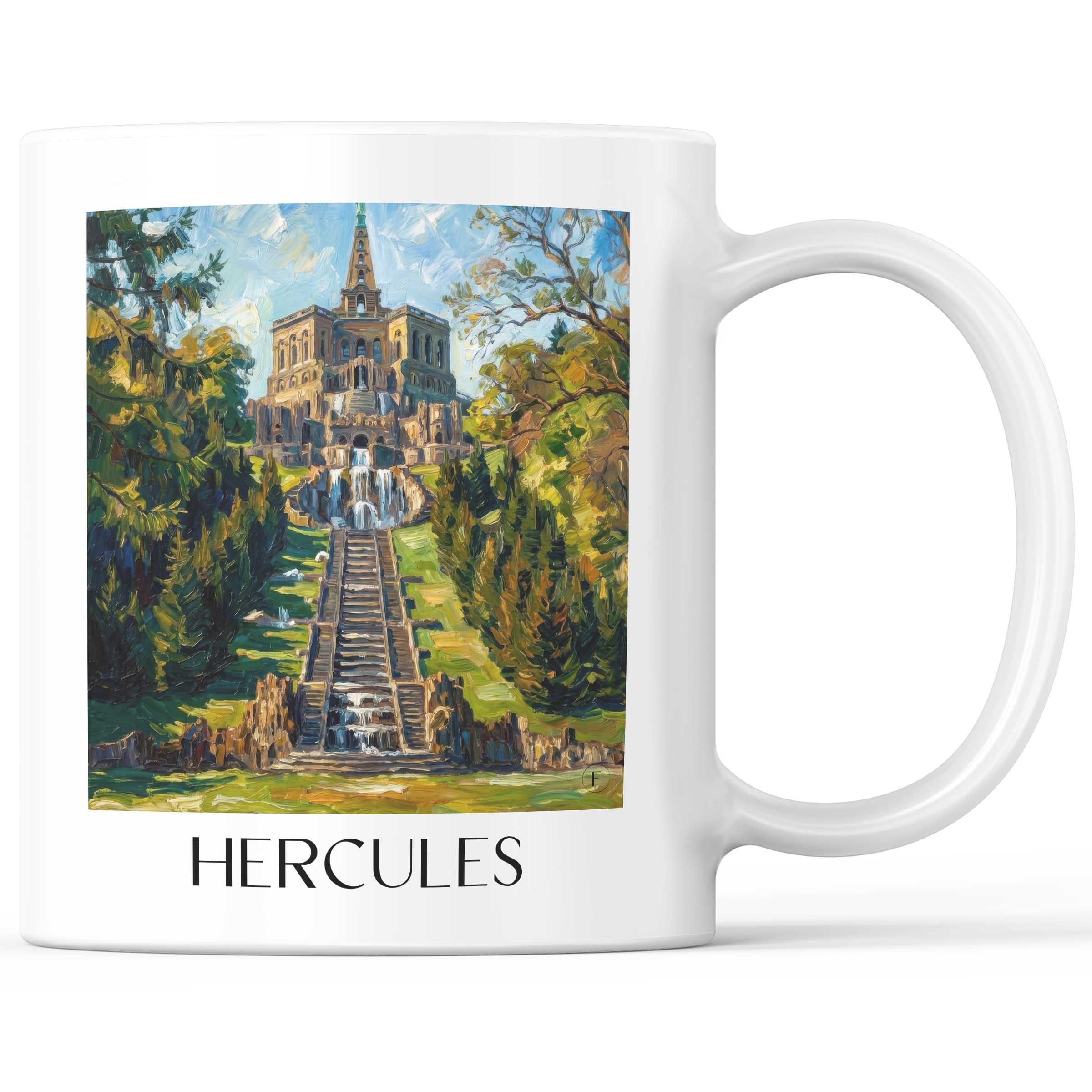 Herkules Kaffeebecher - Kassel - Deutschland Becher - Kaffeetasse im Ölgemälde Stil