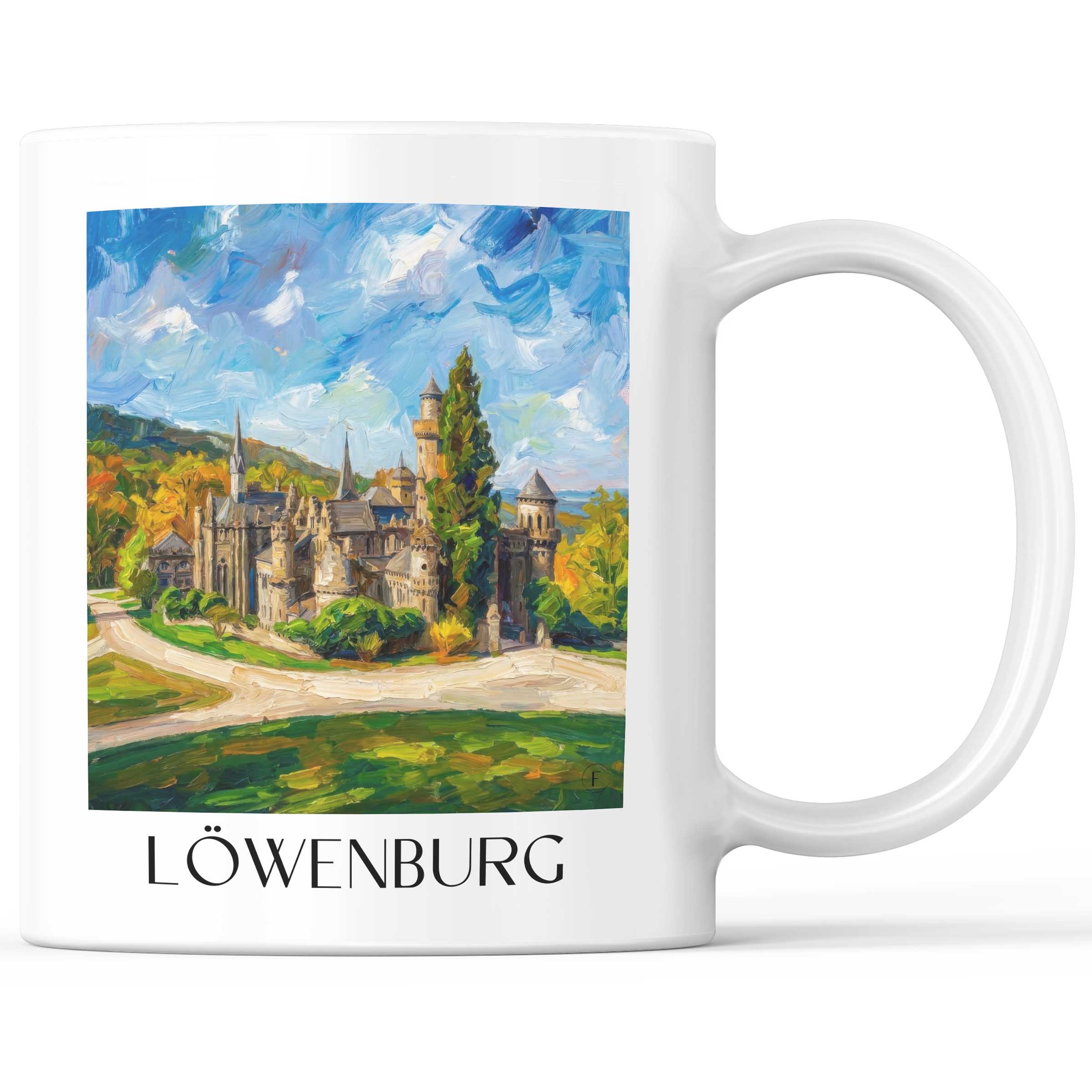 Löwenburg Kaffeebecher - Kassel - Deutschland Becher - Kaffeetasse im Ölgemälde Stil