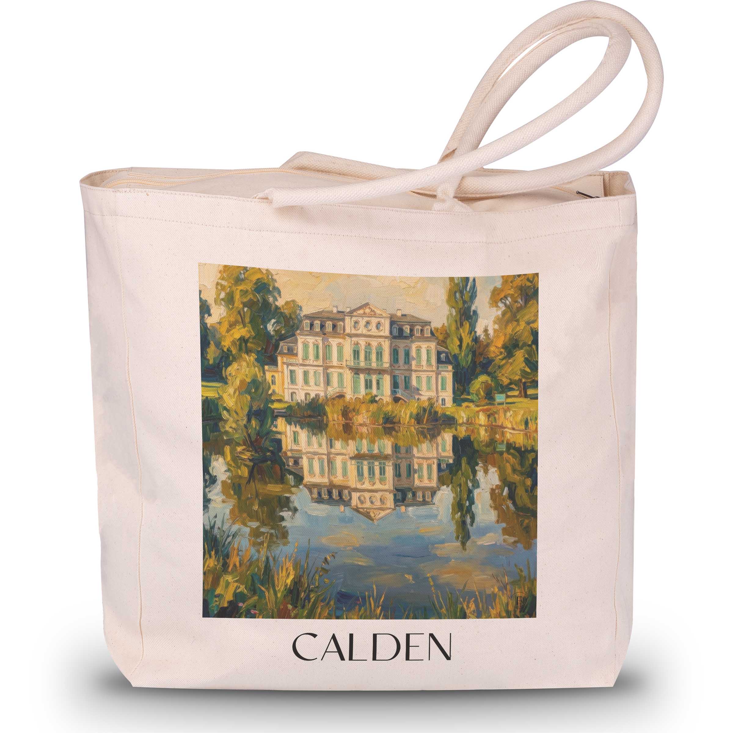 Calden Shopping Tasche - Hessen - Deutschland Tote Bag - Einkaufstasche im ĂlgemĂ€lde Stil