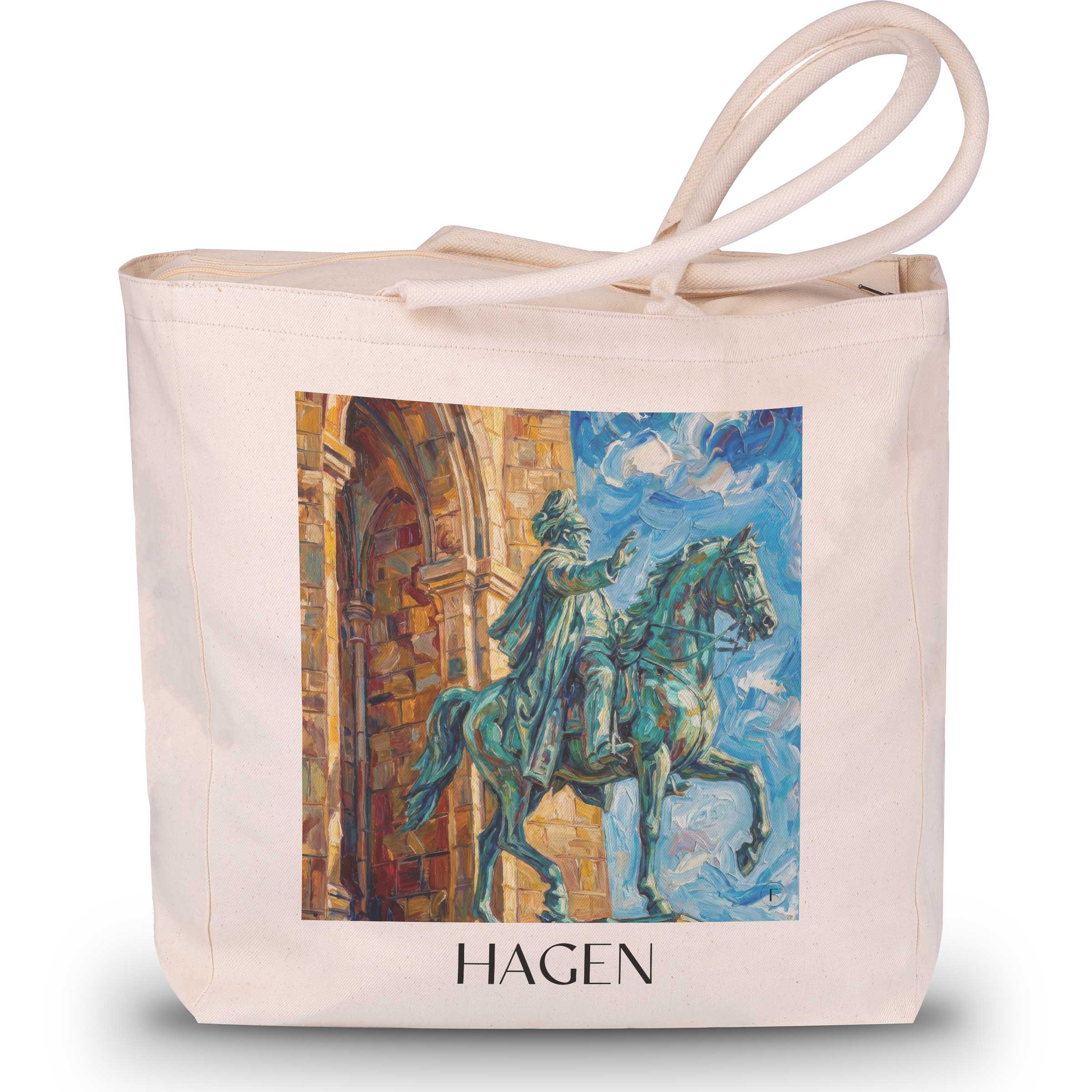 Hagen Shopping Tasche - Sauerland - Deutschland Tote Bag - Einkaufstasche im Ölgemälde Stil