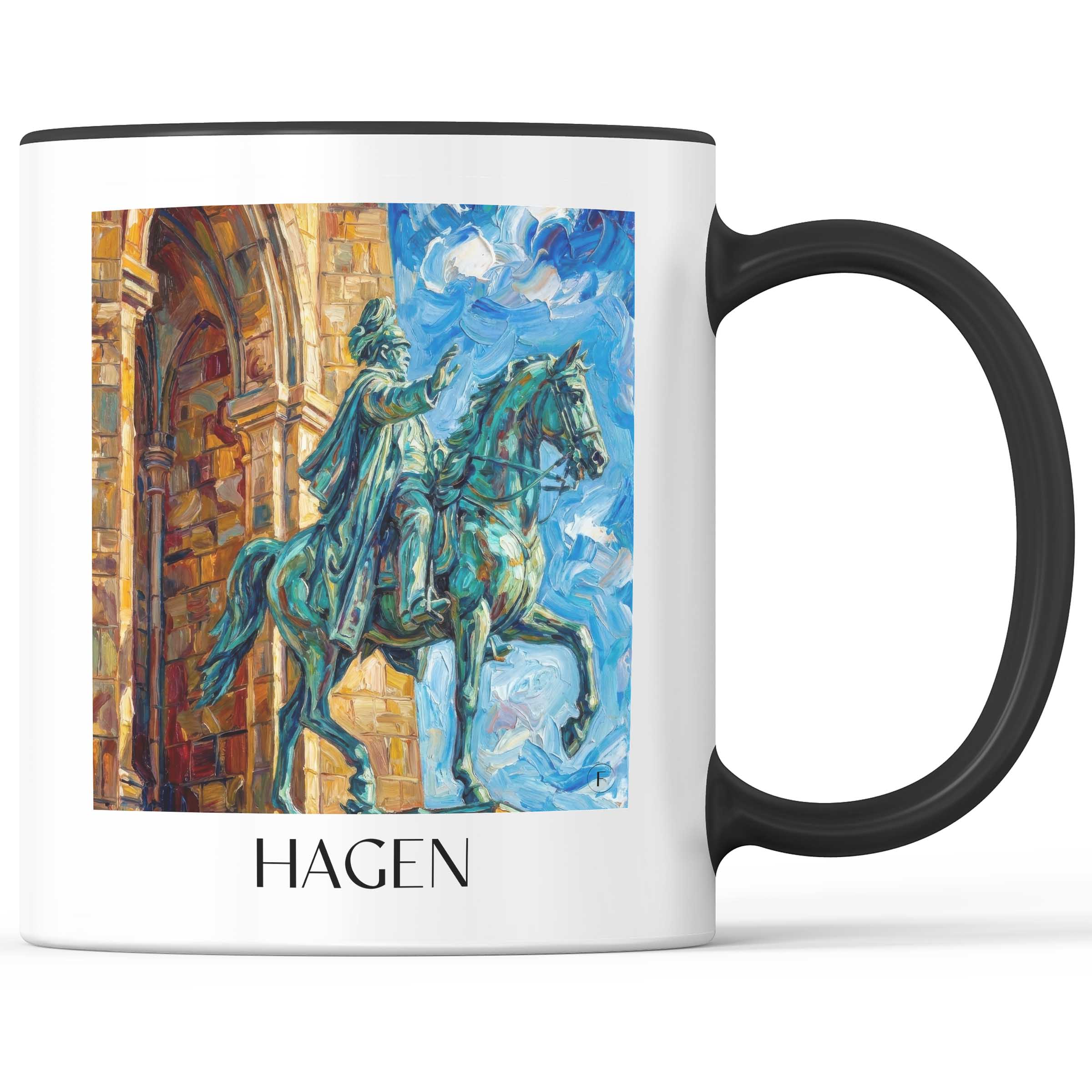 Hagen Kaffeebecher - Sauerland - Deutschland Becher - Kaffeetasse im Ölgemälde Stil