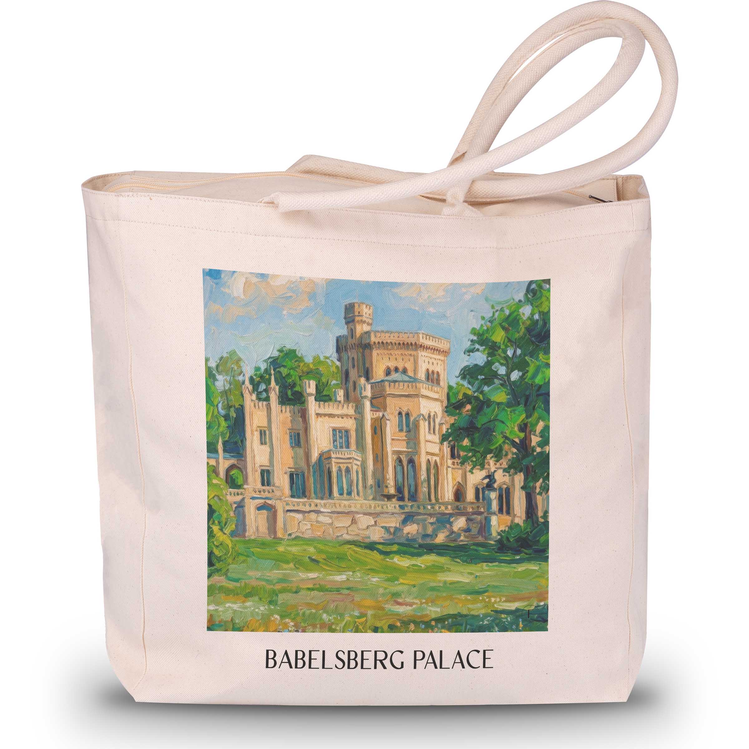 Schloss Babelsberg Shopping Tasche - Potsdam - Deutschland Tote Bag - Einkaufstasche im Ölgemälde Stil
