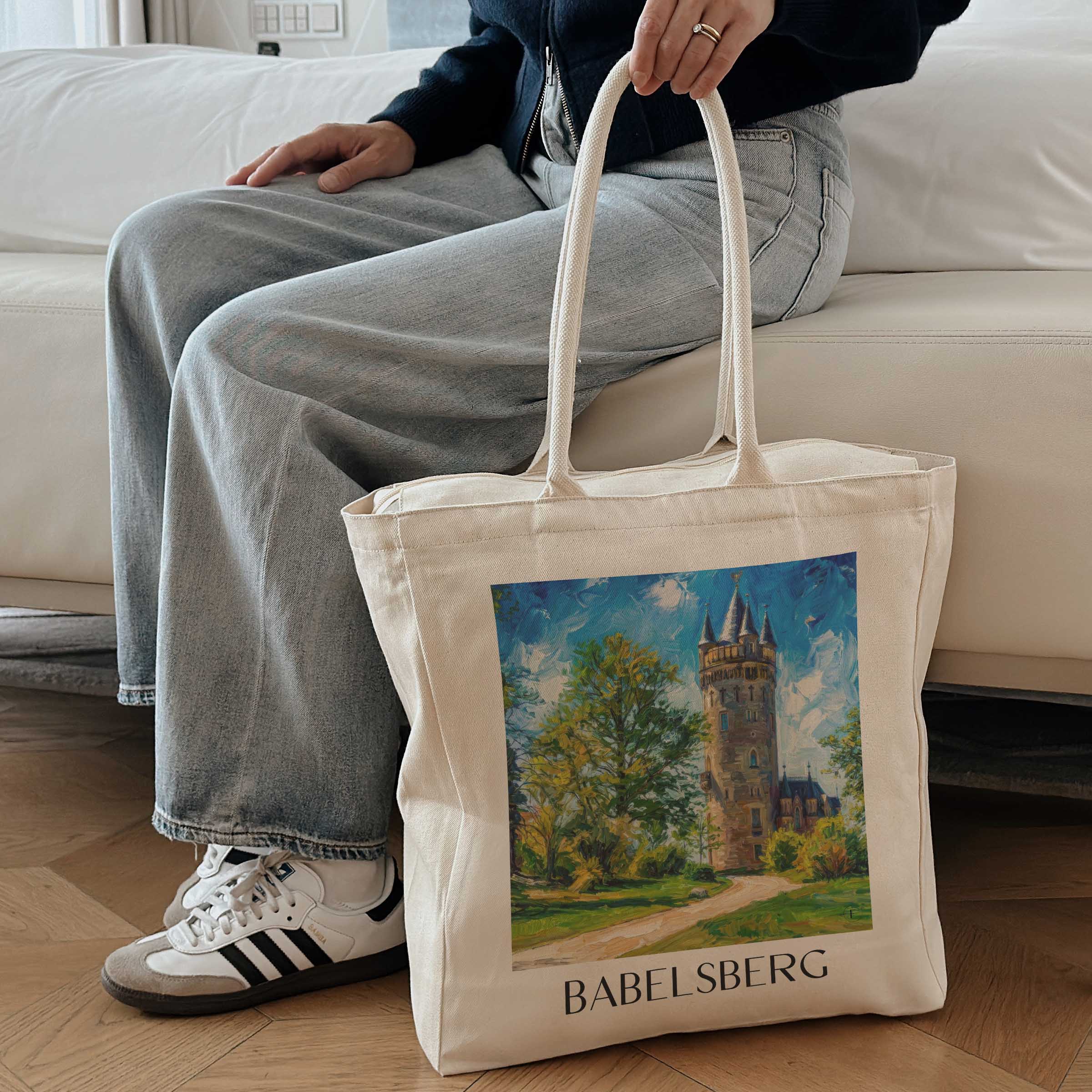 babelsberg-potsdam-deutschland-einkaufstasche-oil-painting-oelgemaelde