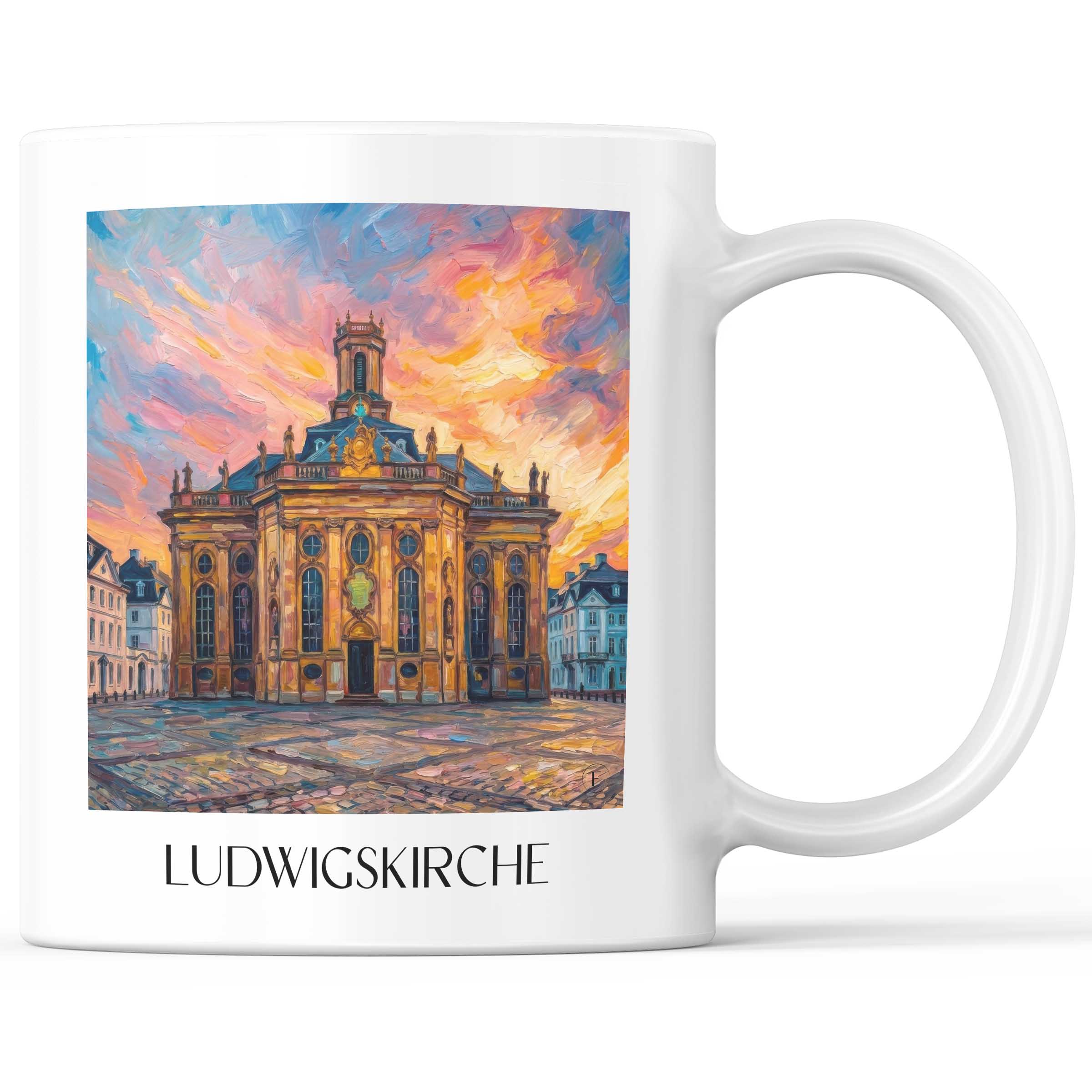 ludwigskirche-saarbrücken-deutschland-kaffeebecher-oil-painting-oelgemaelde