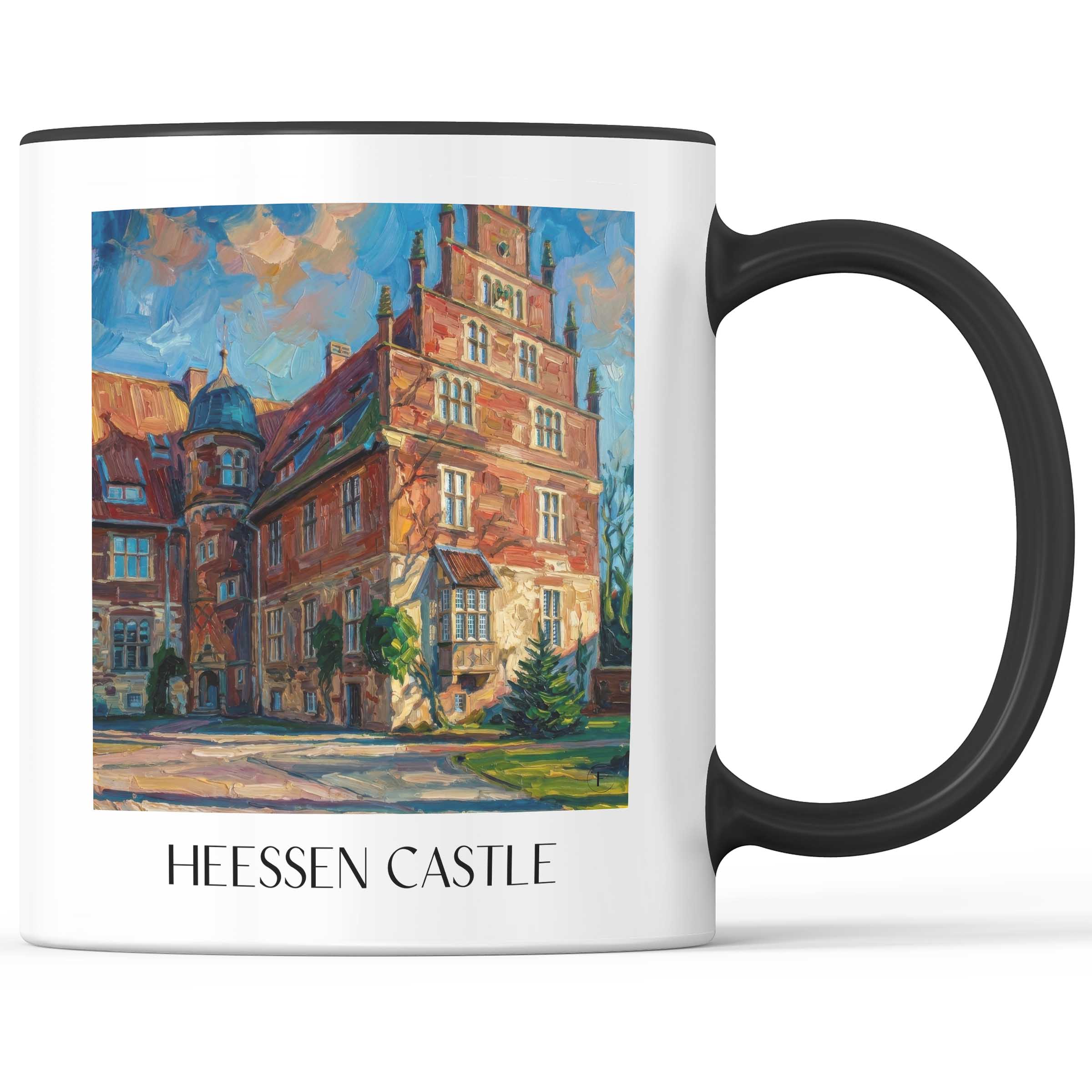 Schloss Heessen Kaffeebecher - Hamm - Deutschland Becher - Kaffeetasse im Ölgemälde Stil