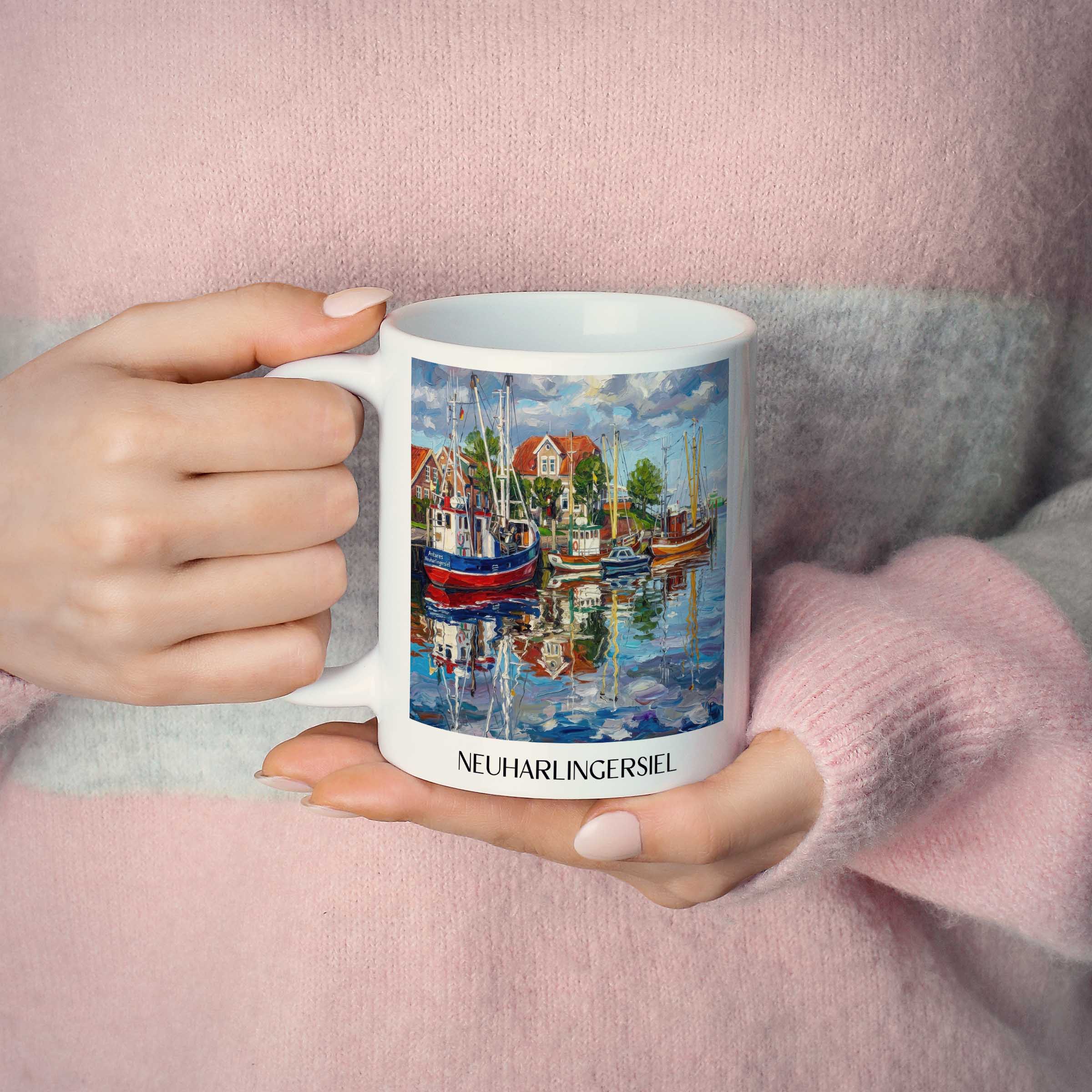 neuharlingersiel-ostfriesland-deutschland-kaffeebecher-oil-painting-oelgemaelde