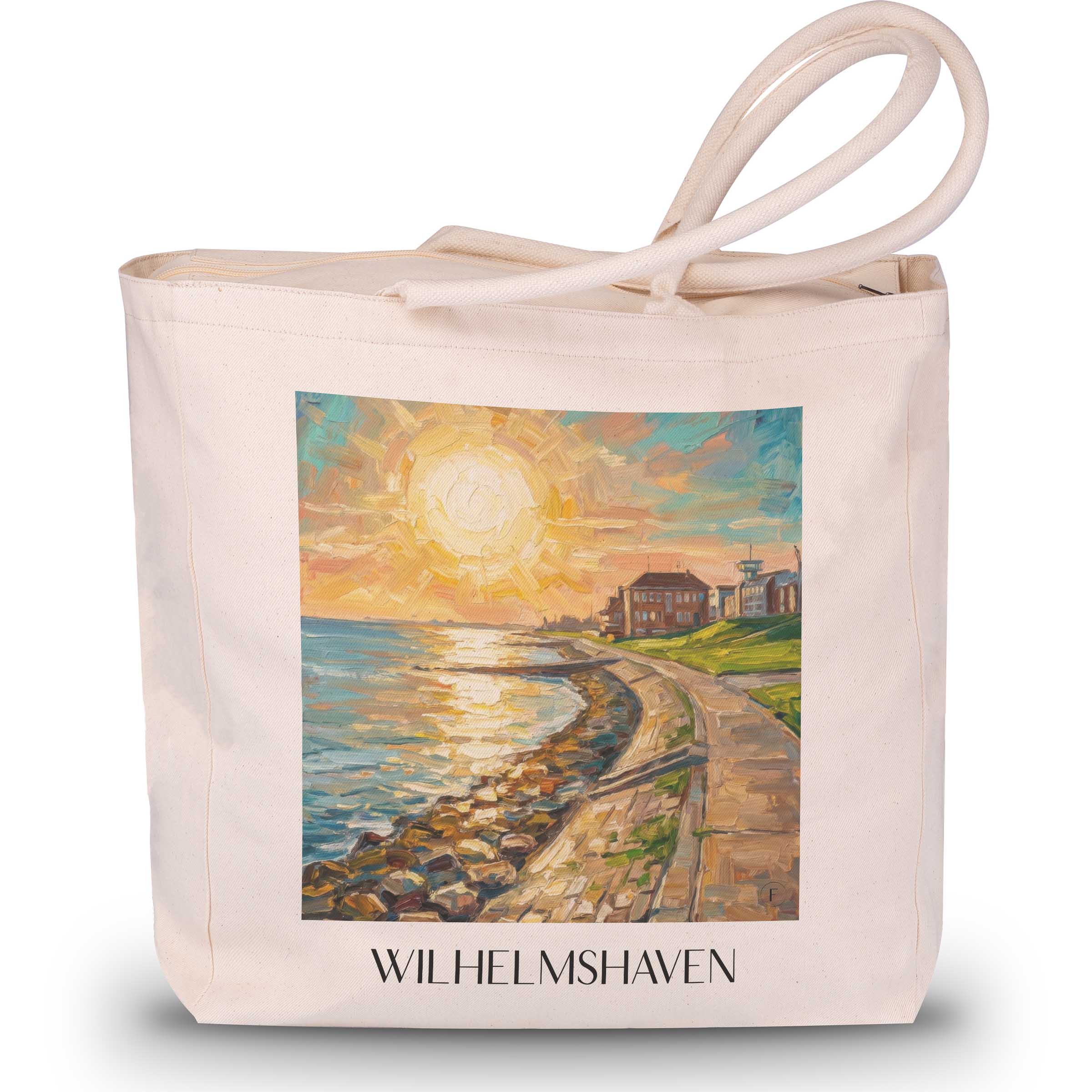 Wilhelmshaven Shopping Tasche - Oldenburger Friesland - Deutschland Tote Bag - Einkaufstasche im Ölgemälde Stil