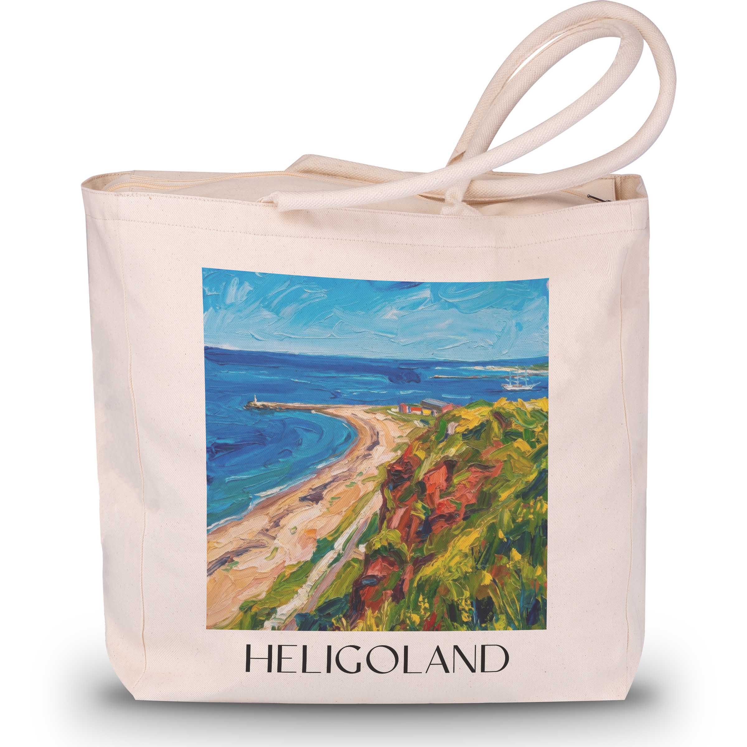 Helgoland Shopping Tasche - Schleswig-Holstein - Deutschland Tote Bag - Einkaufstasche im Ölgemälde Stil