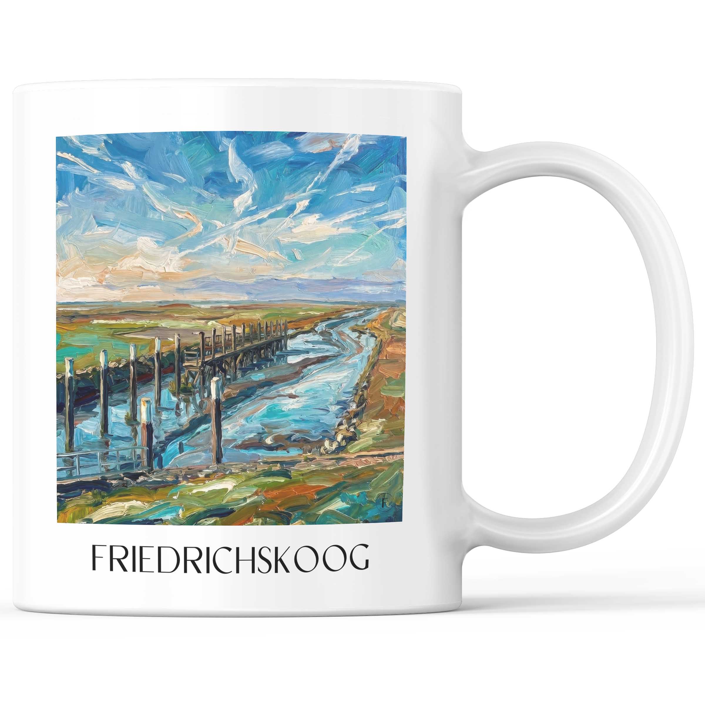 Friedrichskoog Kaffeebecher - Schleswig-Holstein - Deutschland Becher - Kaffeetasse im Ölgemälde Stil
