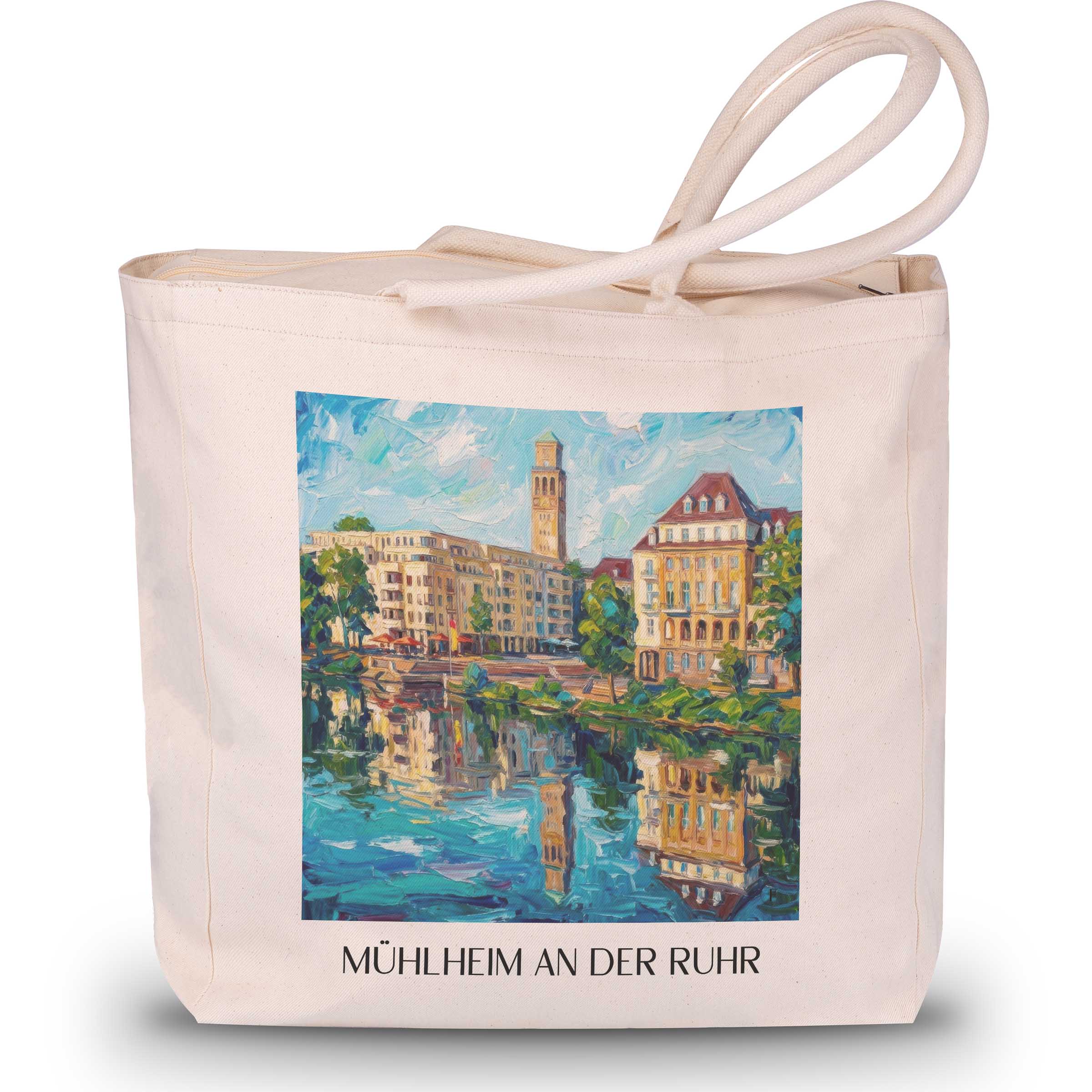 Mühlheim an der Ruhr Shopping Tasche - Ruhrgebiet - Deutschland Tote Bag - Einkaufstasche im Ölgemälde Stil