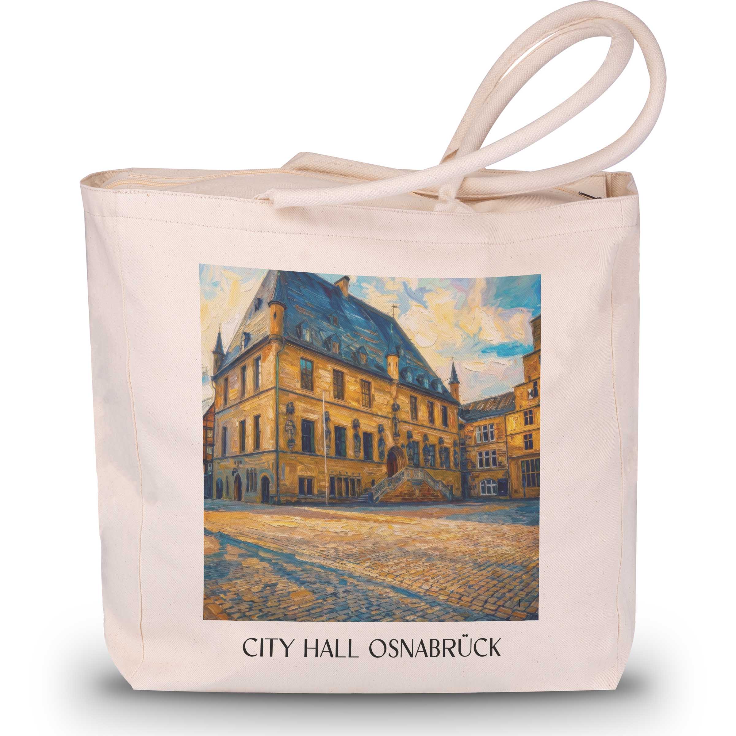 Rathaus Shopping Tasche - Osnabrück - Deutschland Tote Bag - Einkaufstasche im Ölgemälde Stil