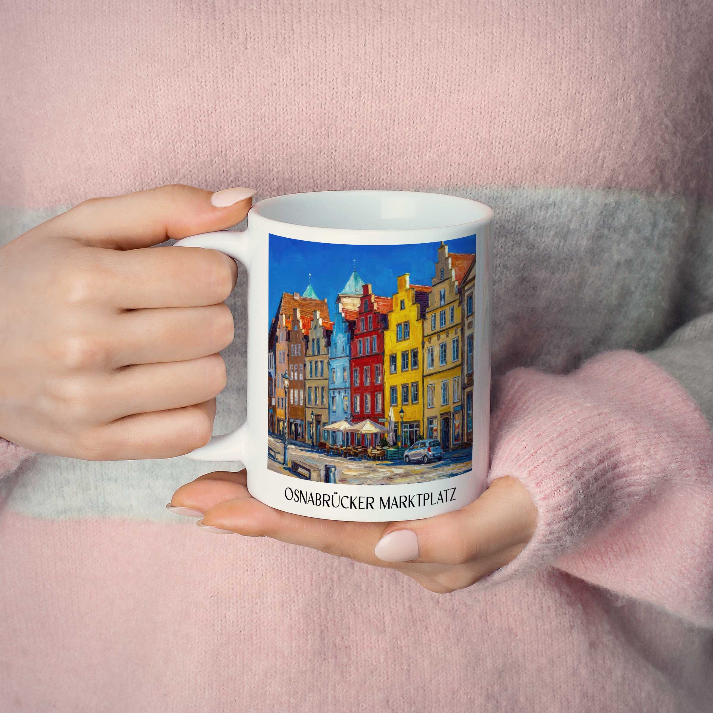 marktplatz-osnabrück-deutschland-kaffeebecher-oil-painting-oelgemaelde