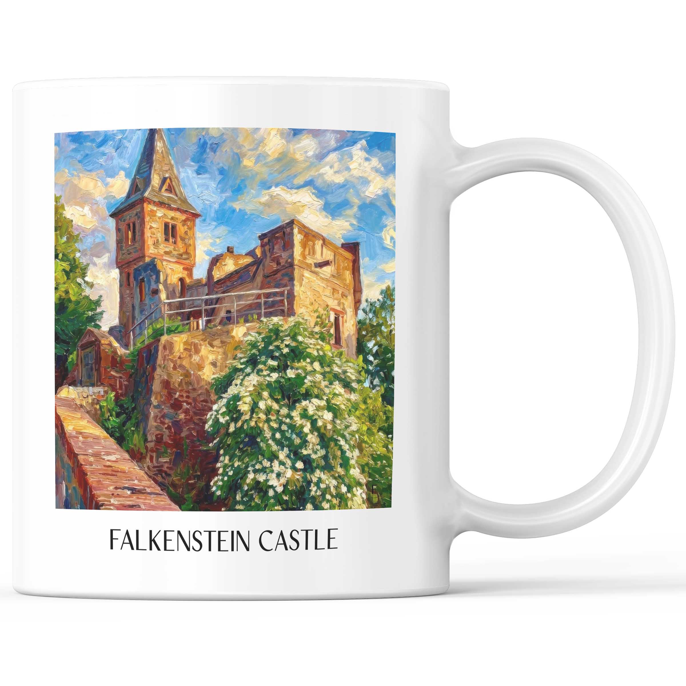 Burg Falkenstein Kaffeebecher - Mühltal - Deutschland Becher - Kaffeetasse im Ölgemälde Stil