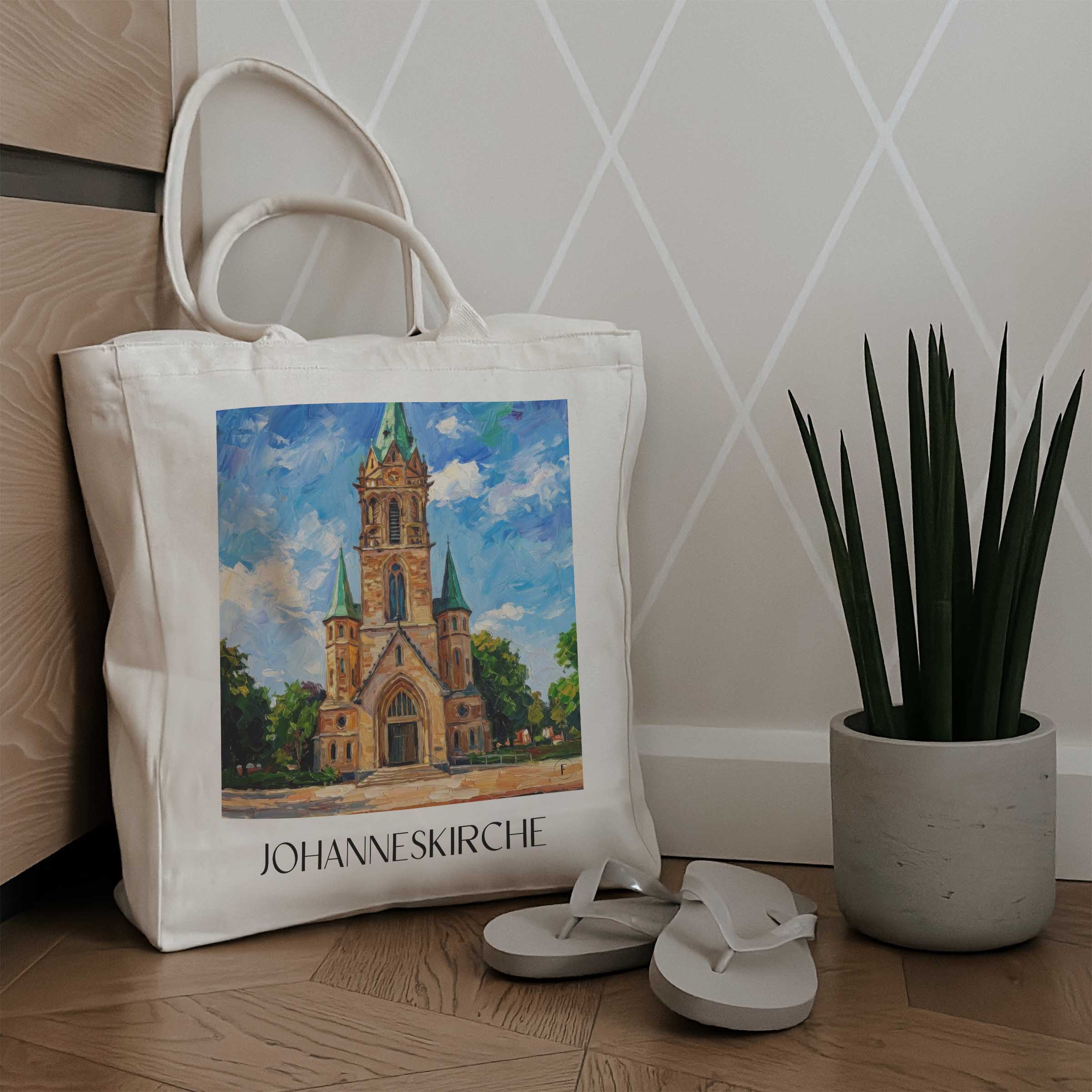 johanneskirche-darmstadt-deutschland-einkaufstasche-oil-painting-oelgemaelde