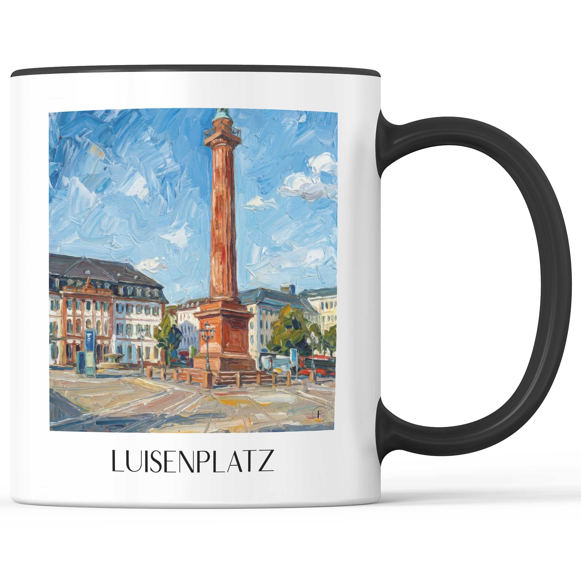 Luisenplatz Kaffeebecher - Darmstadt - Deutschland Becher - Kaffeetasse im Ölgemälde Stil