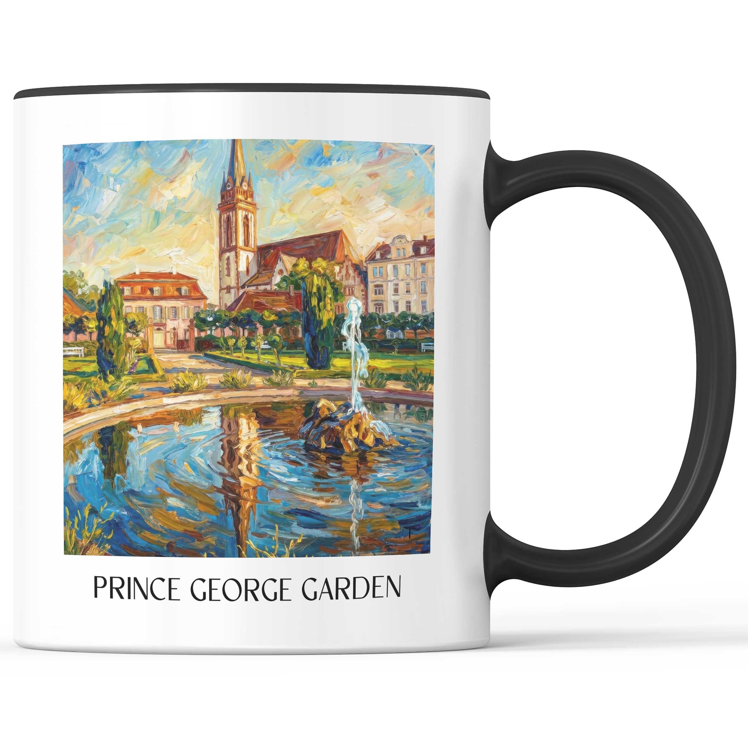 Prinz-Georg-Garten Kaffeebecher - Darmstadt - Deutschland Becher - Kaffeetasse im Ölgemälde Stil