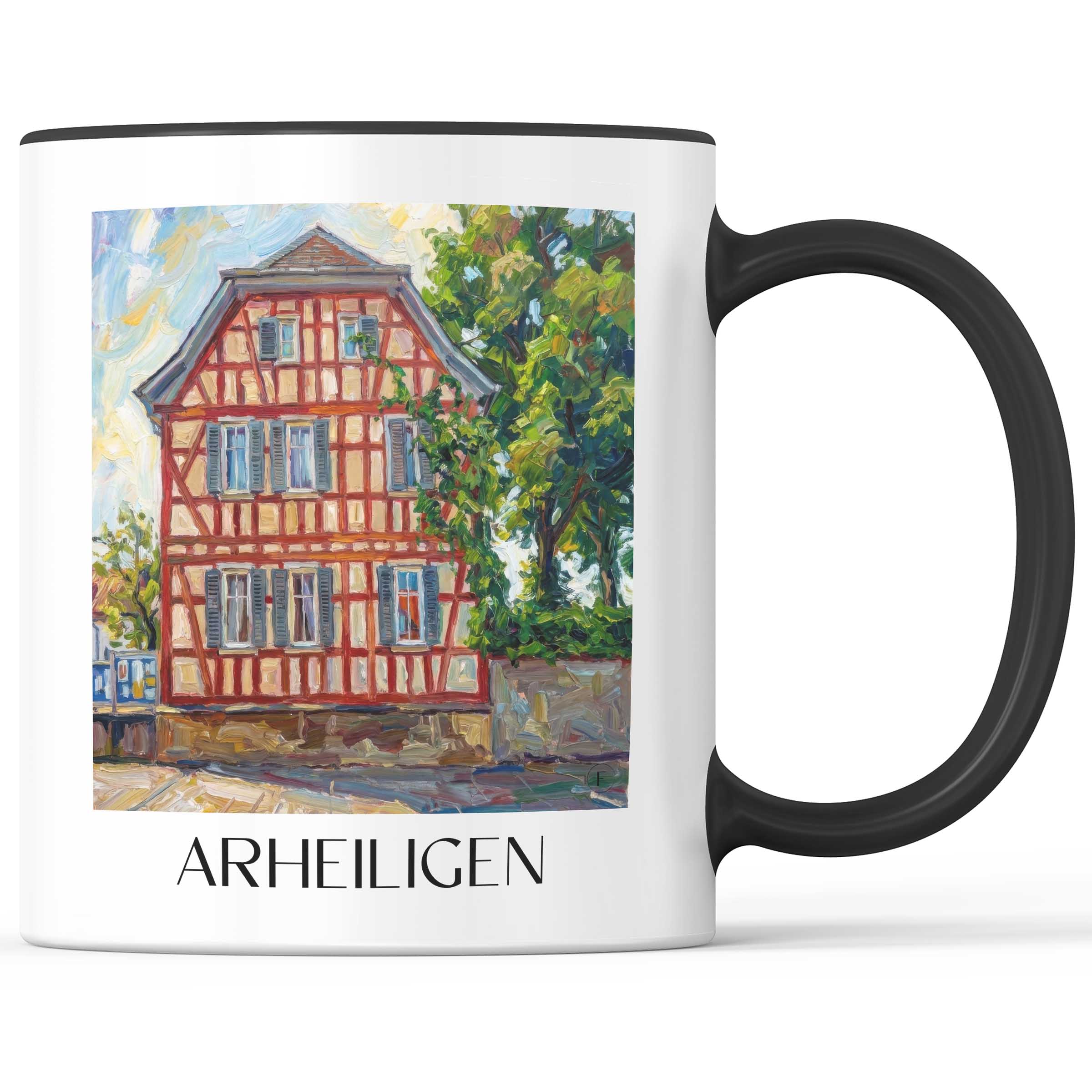 Arheiligen Kaffeebecher - Darmstadt - Deutschland Becher - Kaffeetasse im Ölgemälde Stil